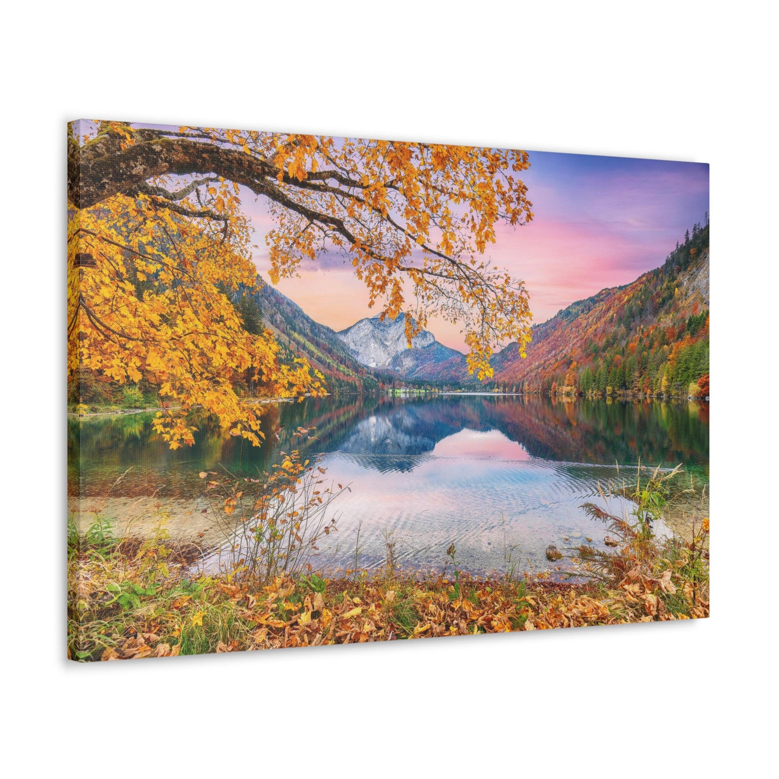 Stunning Autumn Scene Forest Floral Nature Photography Canvas Wall Art for Home Decor Ready-to-Hang-Express Your Love Gifts