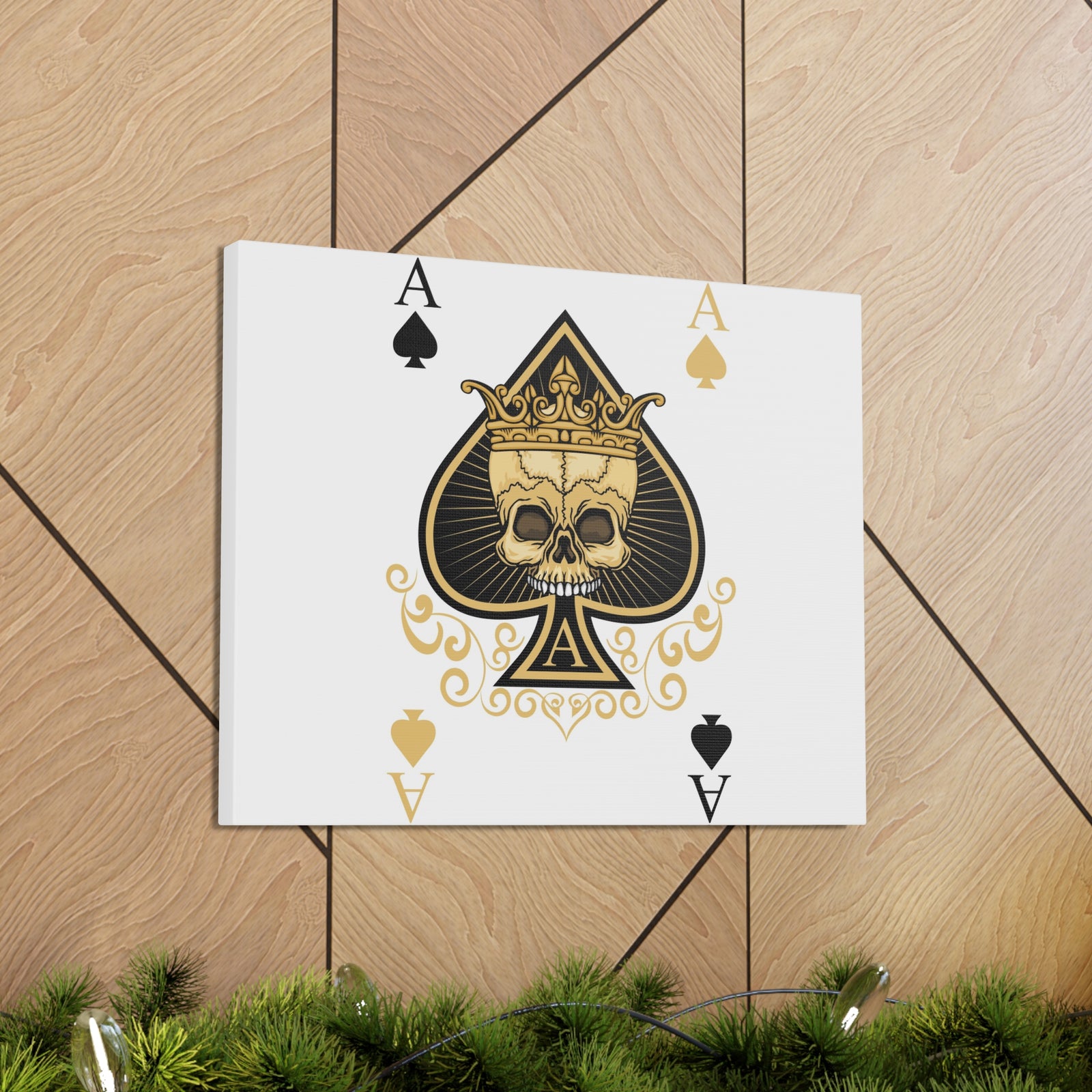 Gothic Ace Of Spades Playing Card Canvas Wall Art for Home Decor Ready-to-Hang-Express Your Love Gifts
