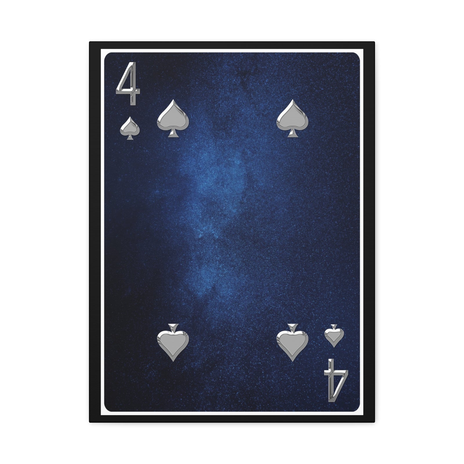 Four Of Spades Space Background Playing Card Canvas Wall Art for Home Decor Ready-to-Hang-Express Your Love Gifts
