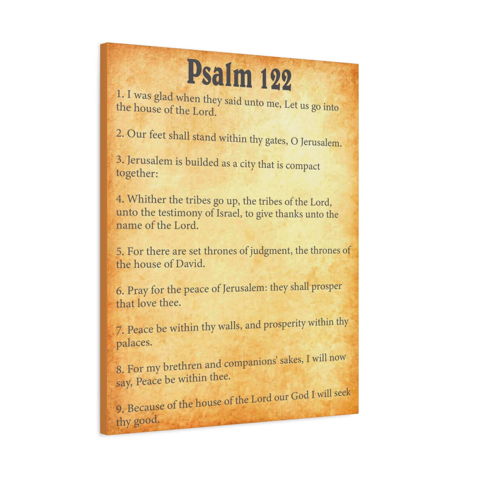 Scripture Walls Psalm 122 Gold Bible Chapter Canvas Christian Wall Art Ready to Hang-Express Your Love Gifts