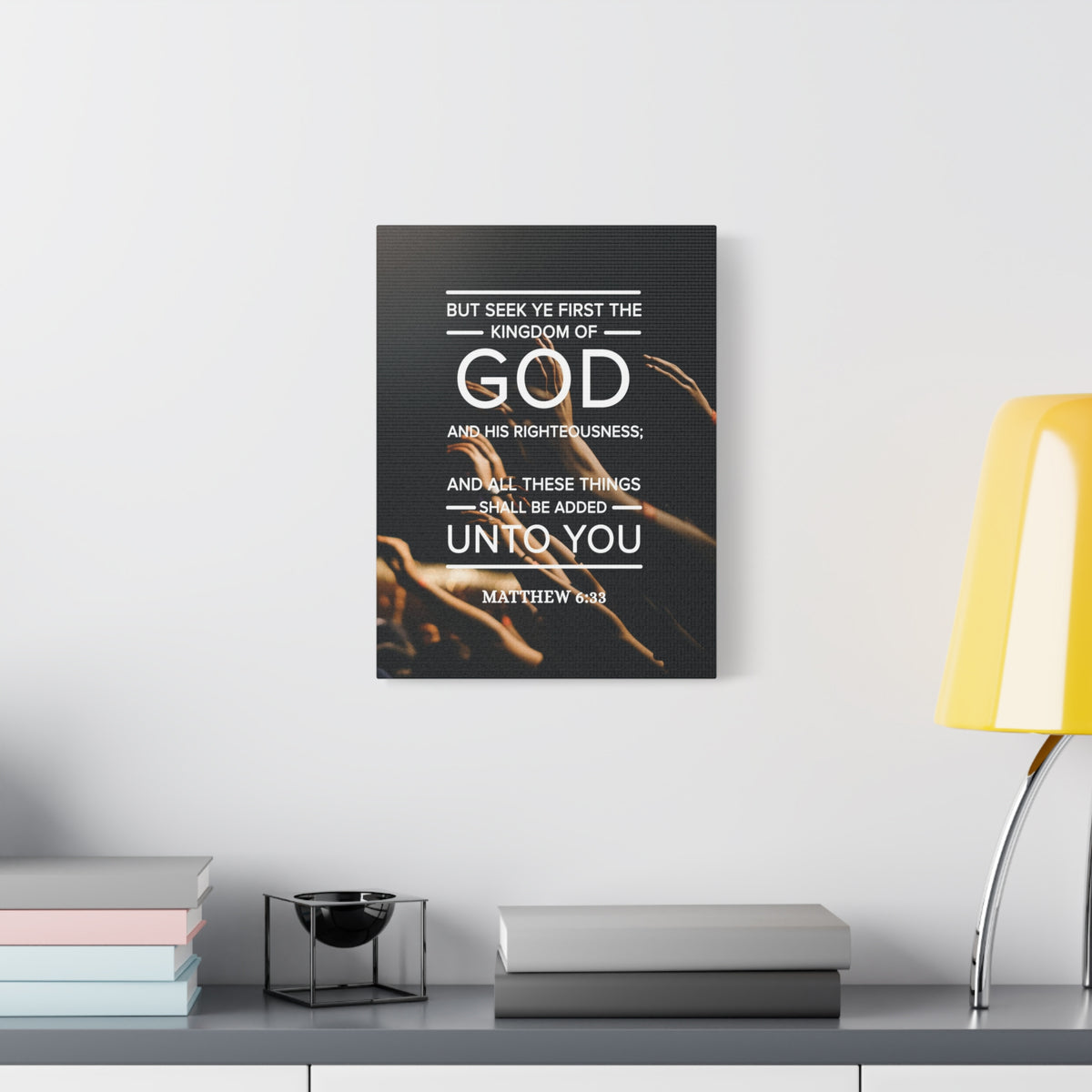 Scripture Canvas Kingdom of God Matthew 6:33 Christian Wall Art Bible Verse Print Ready to Hang-Express Your Love Gifts