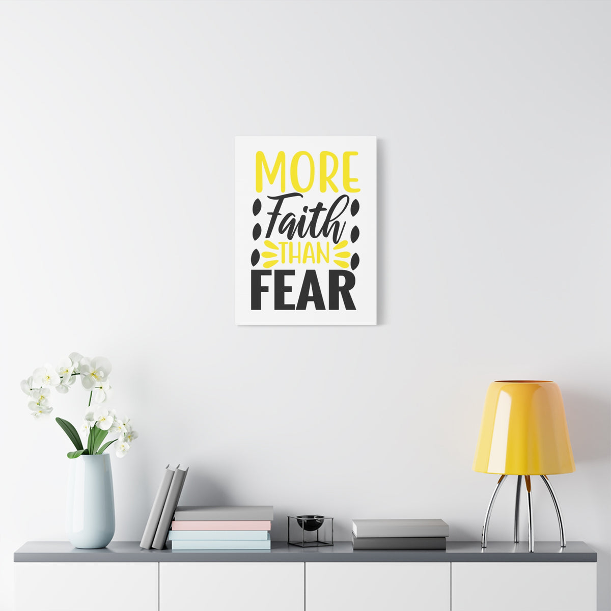 Scripture Canvas More Faith Than Psalm 34:4 Christian Wall Art Print Ready to Hang-Express Your Love Gifts