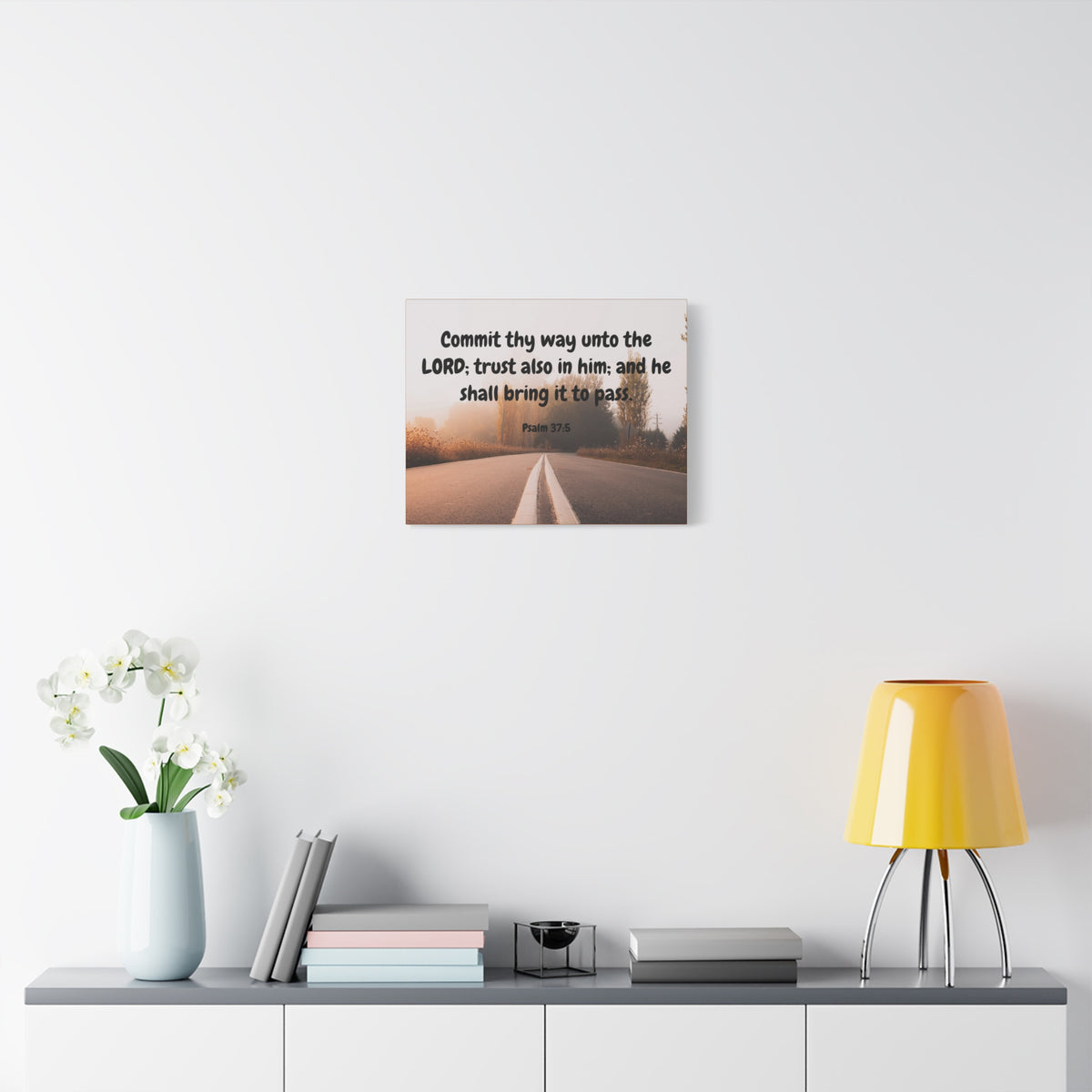 Scripture Canvas Commit Thy Way Psalms 37:5 Christian Wall Art Bible Verse Print Ready to Hang-Express Your Love Gifts