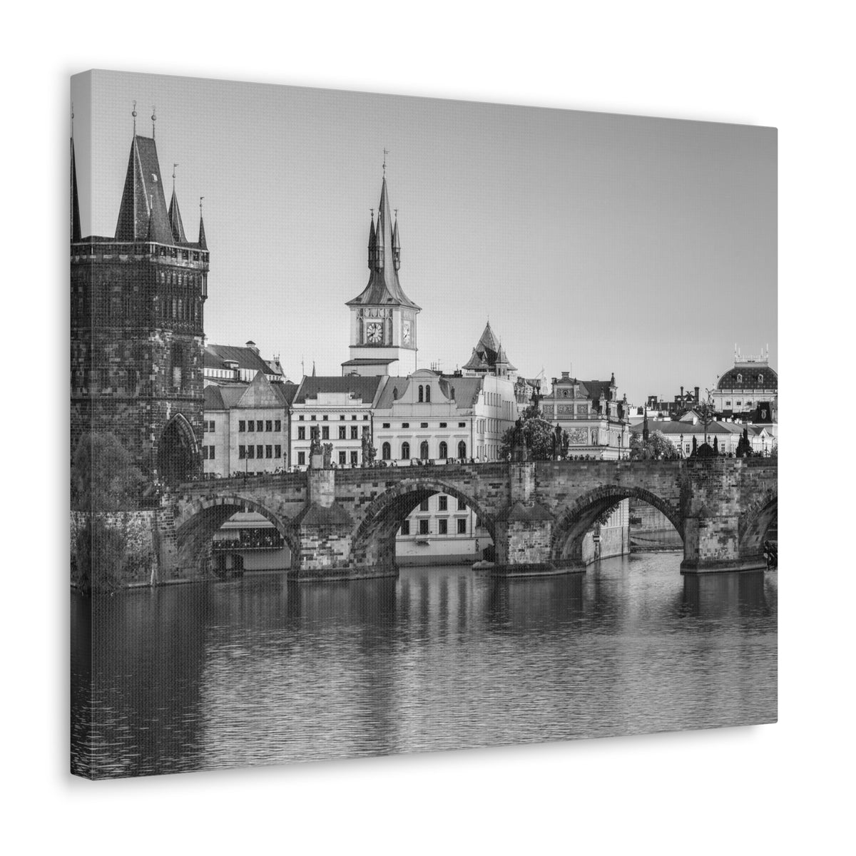 Prague Black And White Skyline Canvas Artwork High-Quality Breathtaking Stunning Cityscape for Home Decor Ready to Hang-Express Your Love Gifts