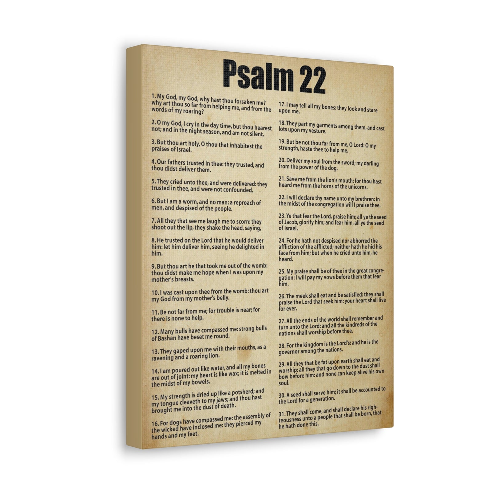 Scripture Canvas Desperate For God's Help Psalm 22 Christian Wall Art Bible Verse Print Ready to Hang-Express Your Love Gifts
