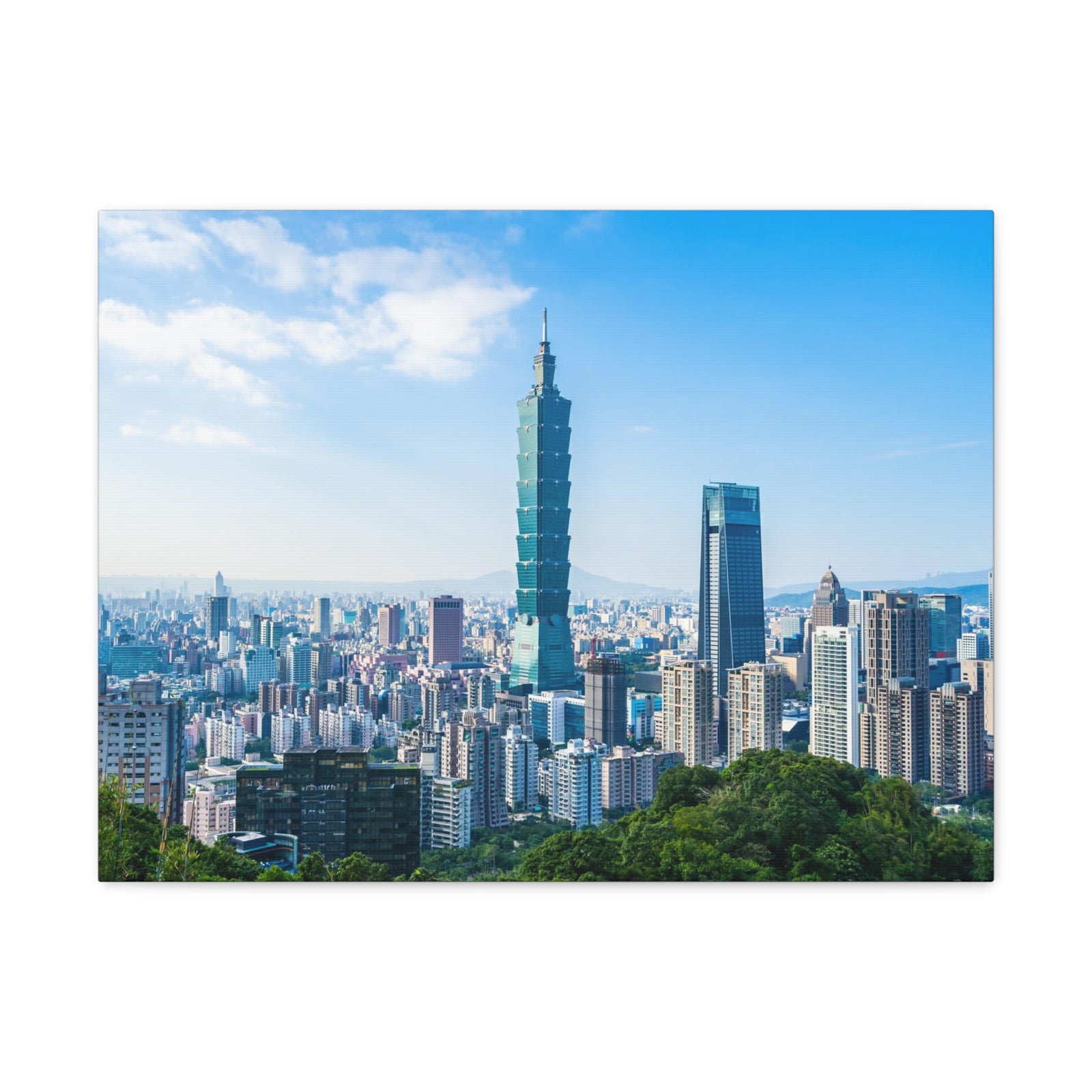 Taipei Daytime Skyline Canvas Artwork High-Quality Breathtaking Stunning Cityscape for Home Decor Ready to Hang-Express Your Love Gifts