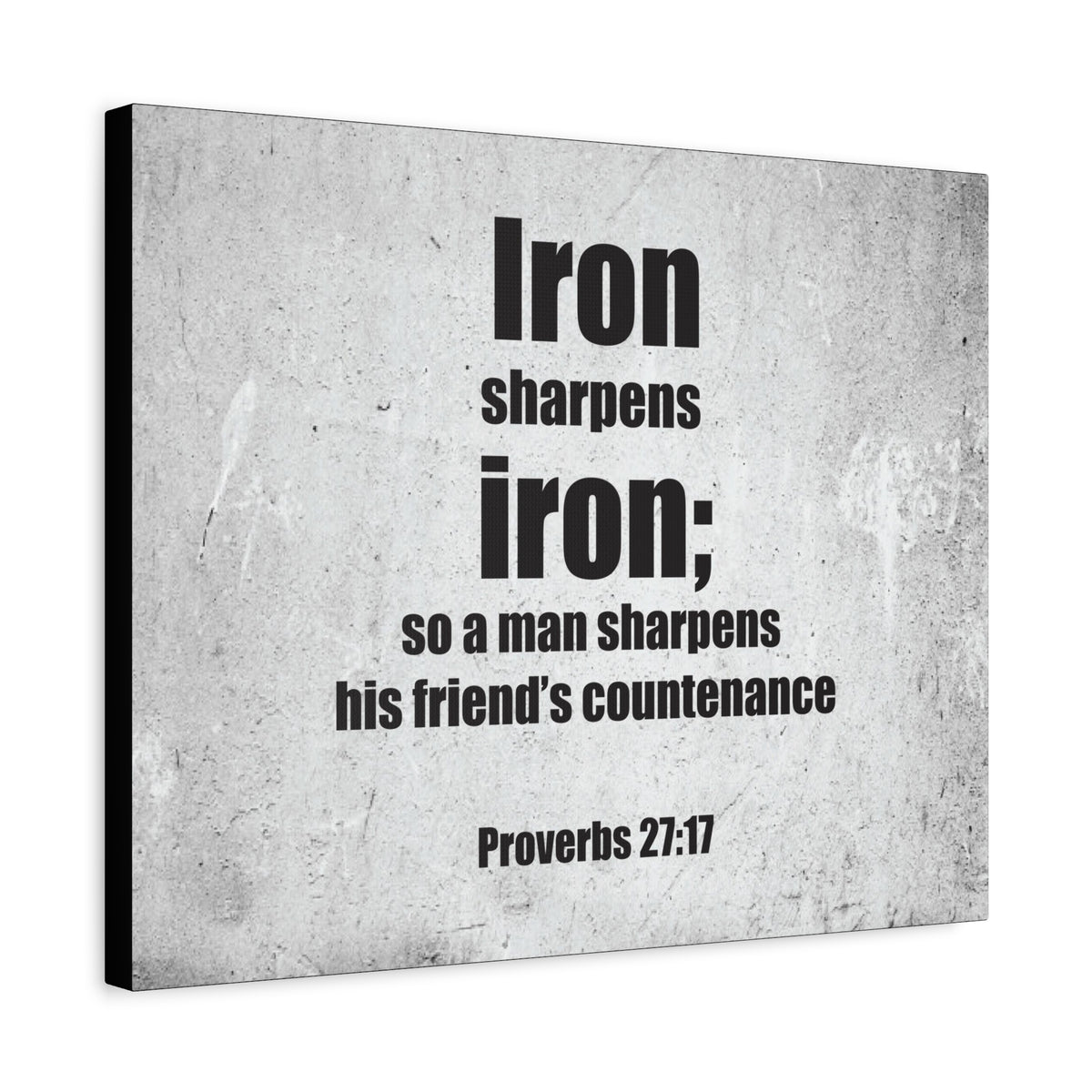 Scripture Canvas Iron Sharpens Iron Proverbs 27:17 Christian Wall Art Bible Verse Print Ready to Hang-Express Your Love Gifts