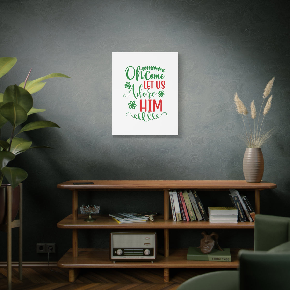 Scripture Canvas Let Us Adore Psalm 95:6 Christian Wall Art Print Ready to Hang-Express Your Love Gifts