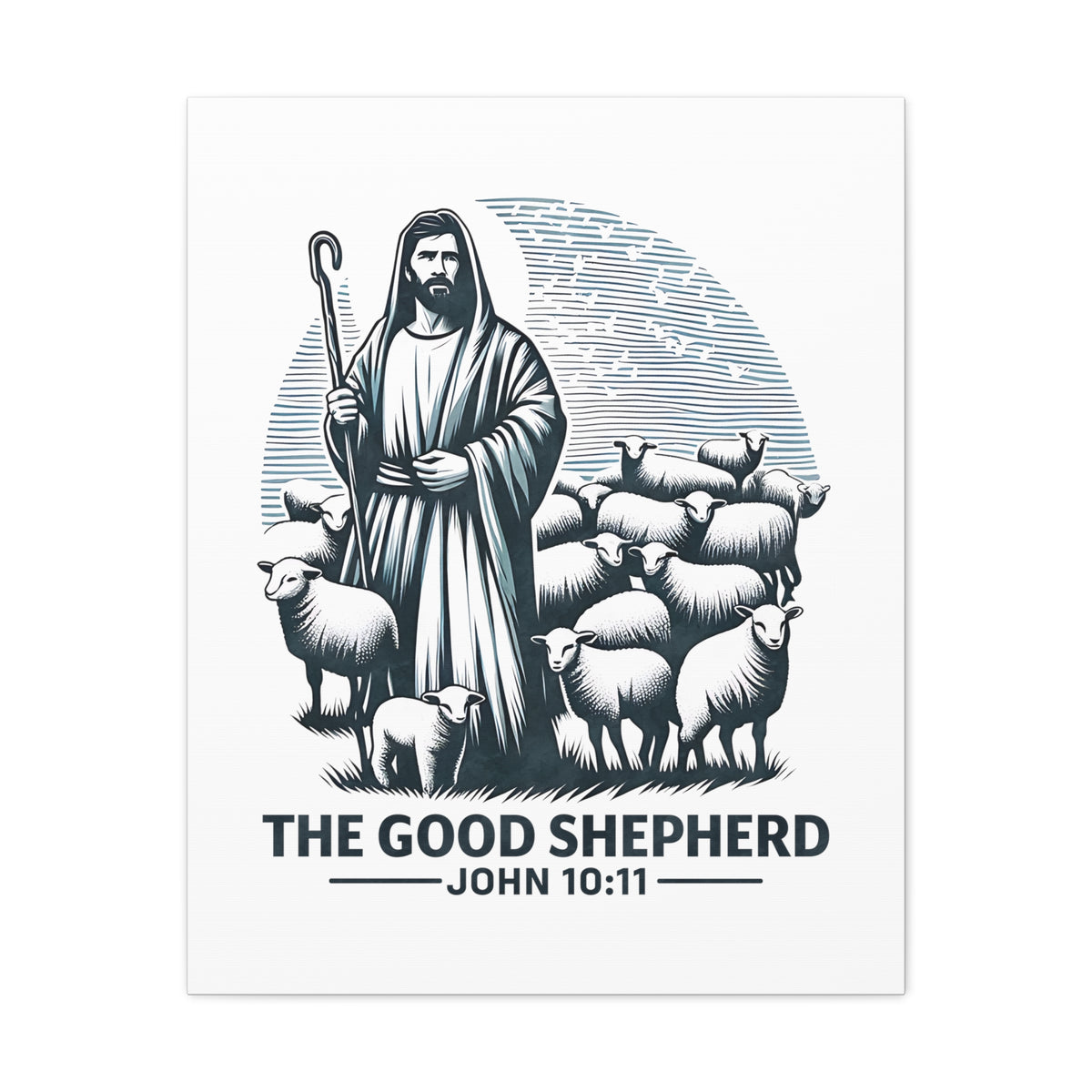Scripture Walls John 10:11 The Good Shepherd Bible Verse Canvas Christian Wall Art Ready to Hang Unframed-Express Your Love Gifts