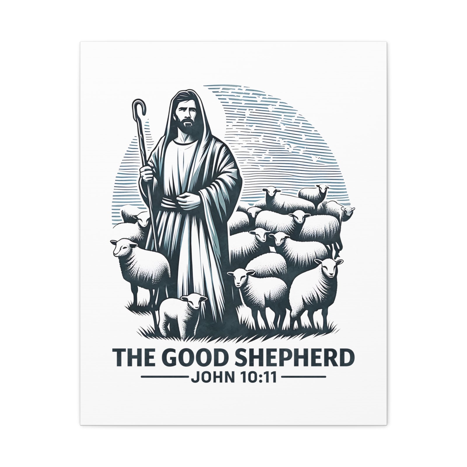 Scripture Walls John 10:11 The Good Shepherd Bible Verse Canvas Christian Wall Art Ready to Hang Unframed-Express Your Love Gifts