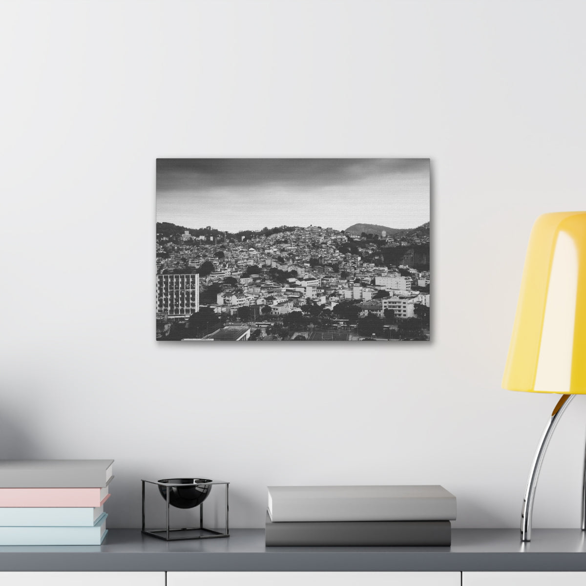 Rio de Janeiro Black And White Skyline Canvas Artwork High-Quality Breathtaking Stunning Cityscape for Home Decor Ready to Hang-Express Your Love Gifts