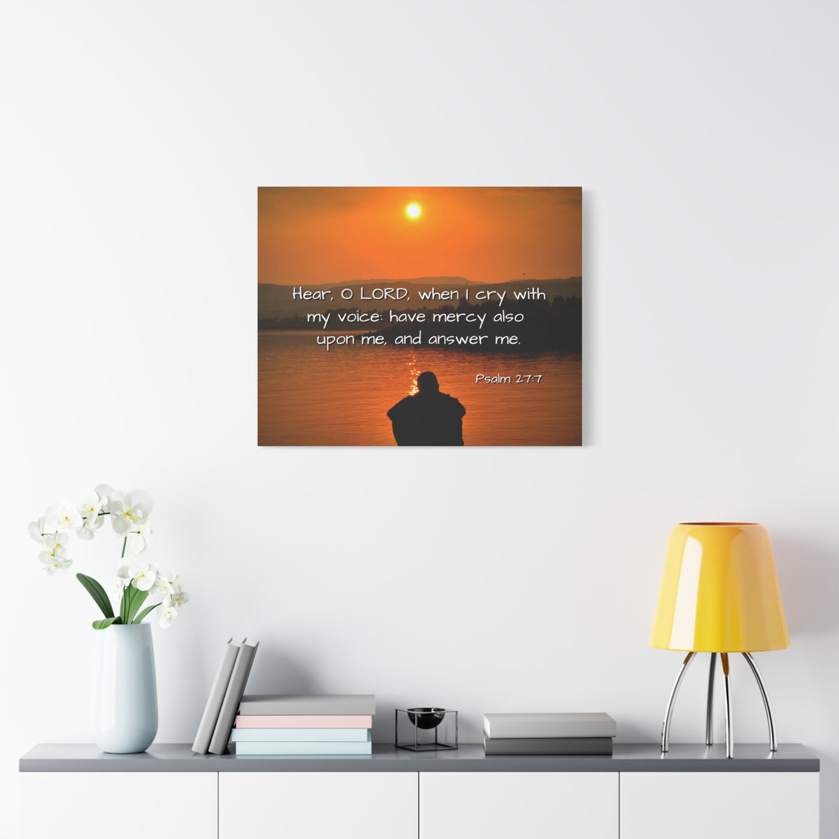 Scripture Walls Have Mercy Psalm 27:7 Bible Verse Canvas Christian Wall Art Ready to Hang-Express Your Love Gifts