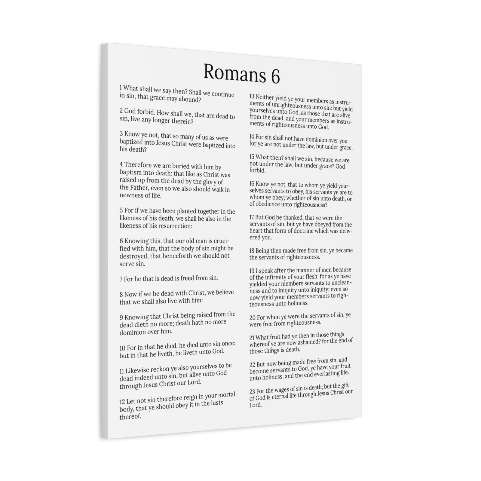 Scripture Walls Sanctification Roman 6 White Chapter Christian Wall Art Print Ready to Hang Unframed-Express Your Love Gifts