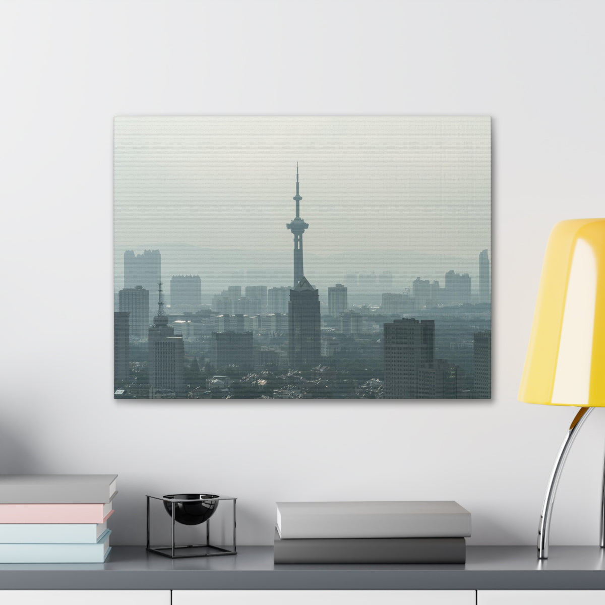 Shanghai Black And White Skyline Canvas Artwork High-Quality Breathtaking Stunning Cityscape for Home Decor Ready to Hang-Express Your Love Gifts