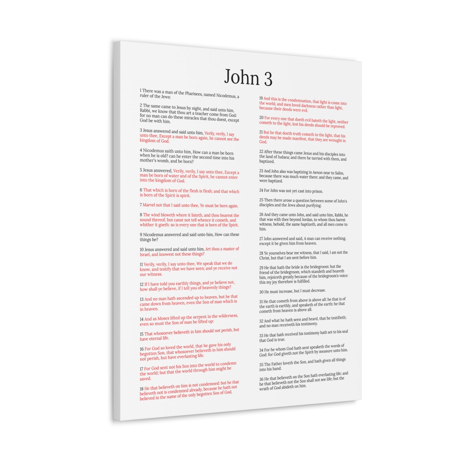 Scripture Walls John 3 Jesus and Nicodemus White Christian Wall Art Print Ready to Hang Unframed-Express Your Love Gifts