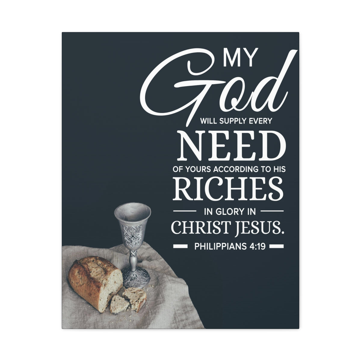 Bible Verse Canvas My God Need Riches Philippians 4:19 Wall Art Christian Home Decor-Express Your Love Gifts