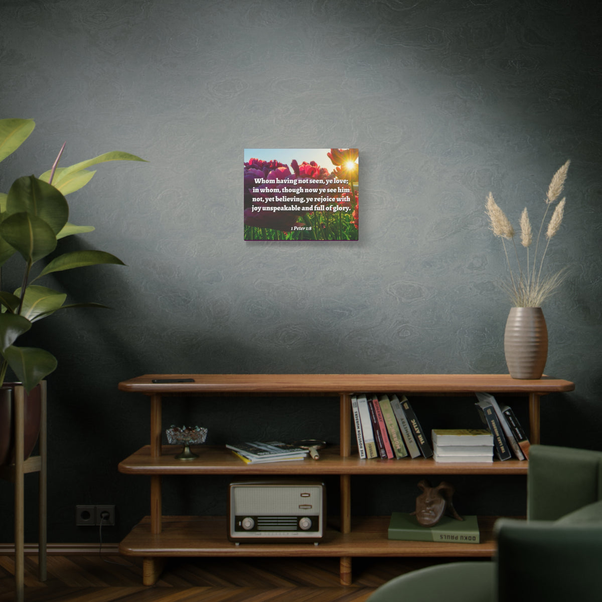 Scripture Canvas Not Seen 1 Peter 1:8 Christian Wall Art Bible Verse Print Ready to Hang-Express Your Love Gifts