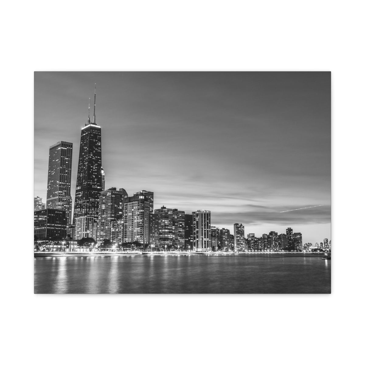 Chicago Black And White Skyline Canvas Artwork High-Quality Breathtaking Stunning Cityscape for Home Decor Ready to Hang-Express Your Love Gifts