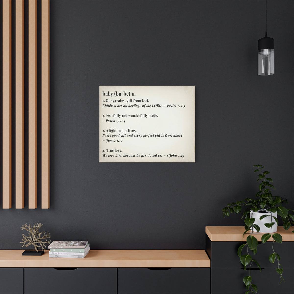 Scripture Walls Baby Definition by God Bible Verse Canvas Christian Wall Art Ready to Hang Unframed-Express Your Love Gifts