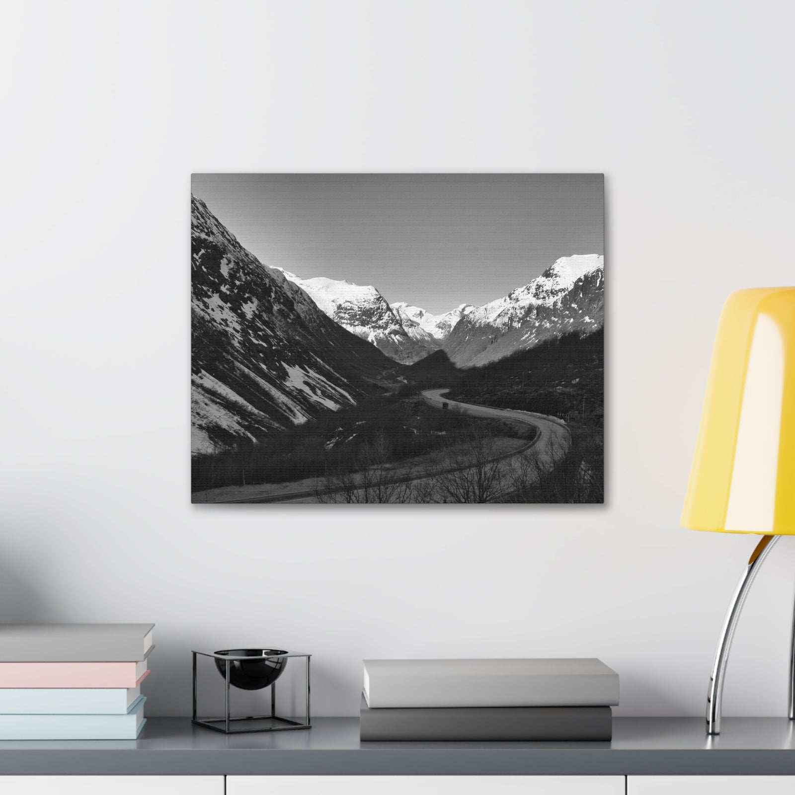 Forest Mountain Black And White Nature Wilderness Photography Canvas Wall Art for Home Decor Ready-to-Hang-Express Your Love Gifts