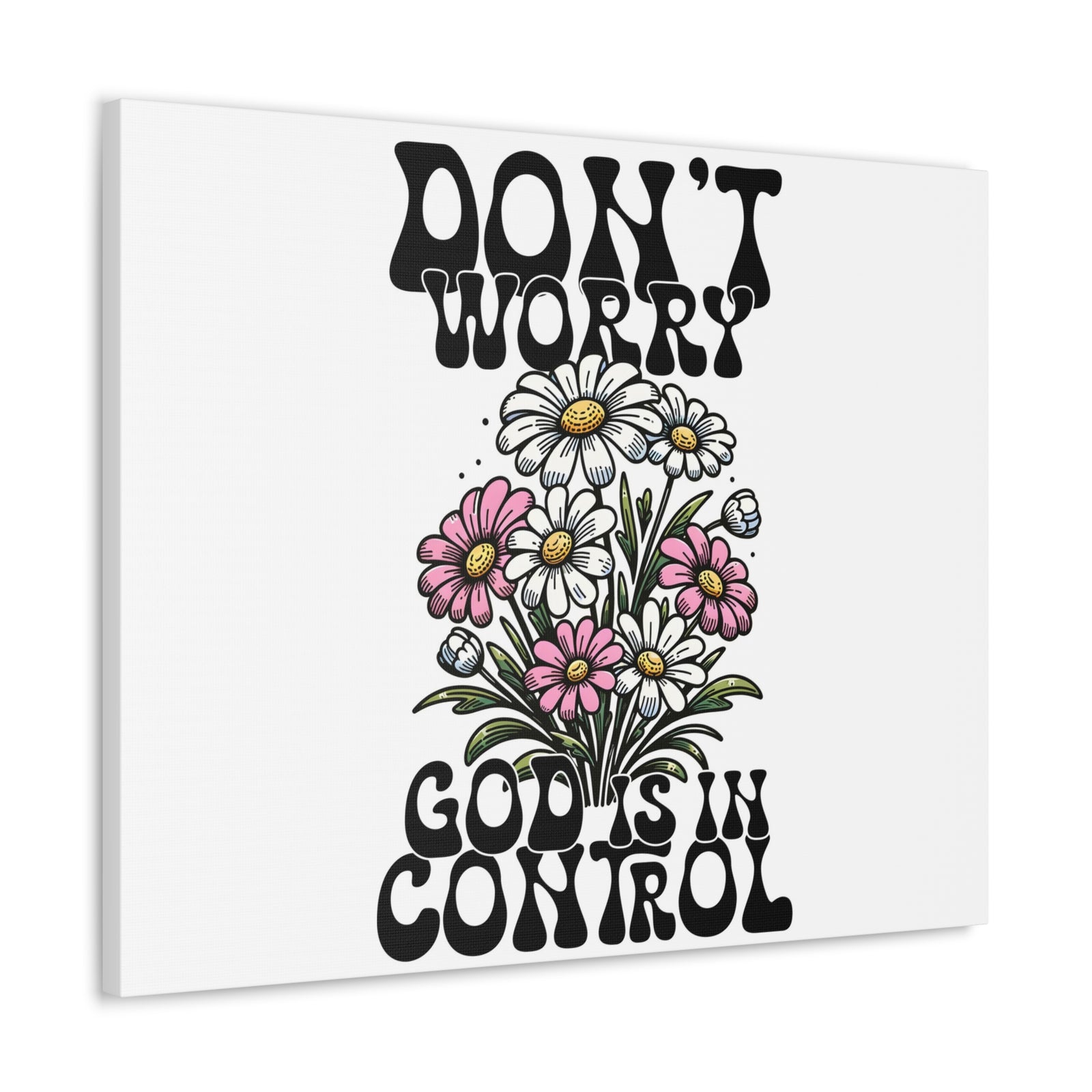 Scripture Walls God is in Control Retro Bible Verse Canvas Christian Wall Art Ready to Hang Unframed-Express Your Love Gifts