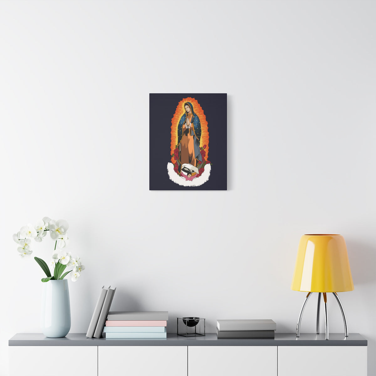 Our Lady of Guadalupe (Spanish: Nuestra Señora de Guadalupe ) Printed On Ready To Hang Stretched Canvas Wall Art-Express Your Love Gifts