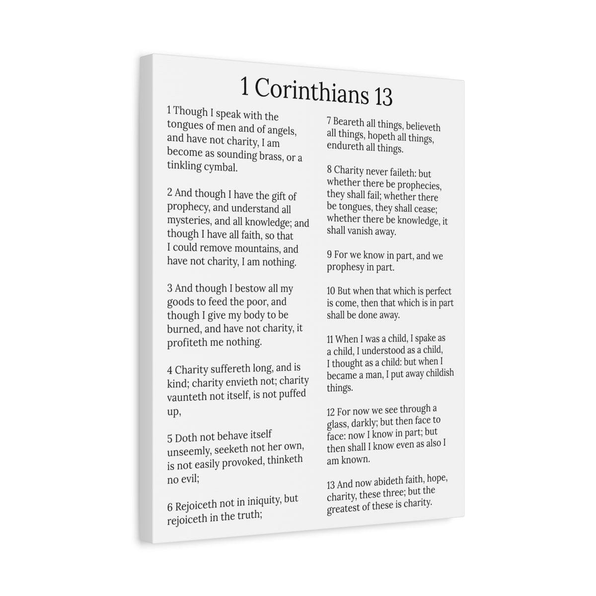 Scripture Walls 1 Corinthians 13 Love Chapter White Christian Wall Art Print Ready to Hang Unframed-Express Your Love Gifts