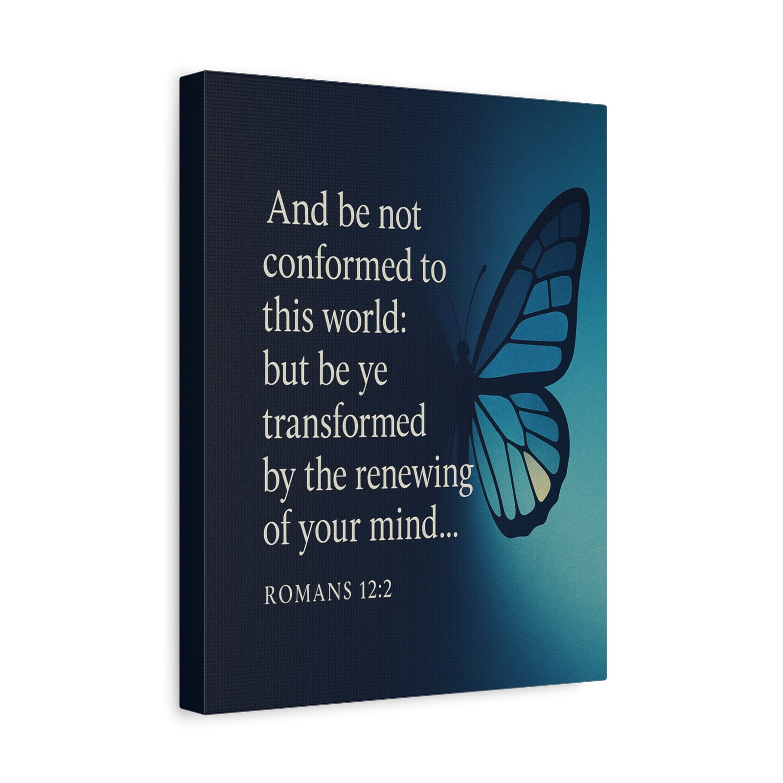 Bible Verse Canvas Romans 12:2 Christian Home Décor Wall Art Scripture Ready to Hang Faith Print-Express Your Love Gifts