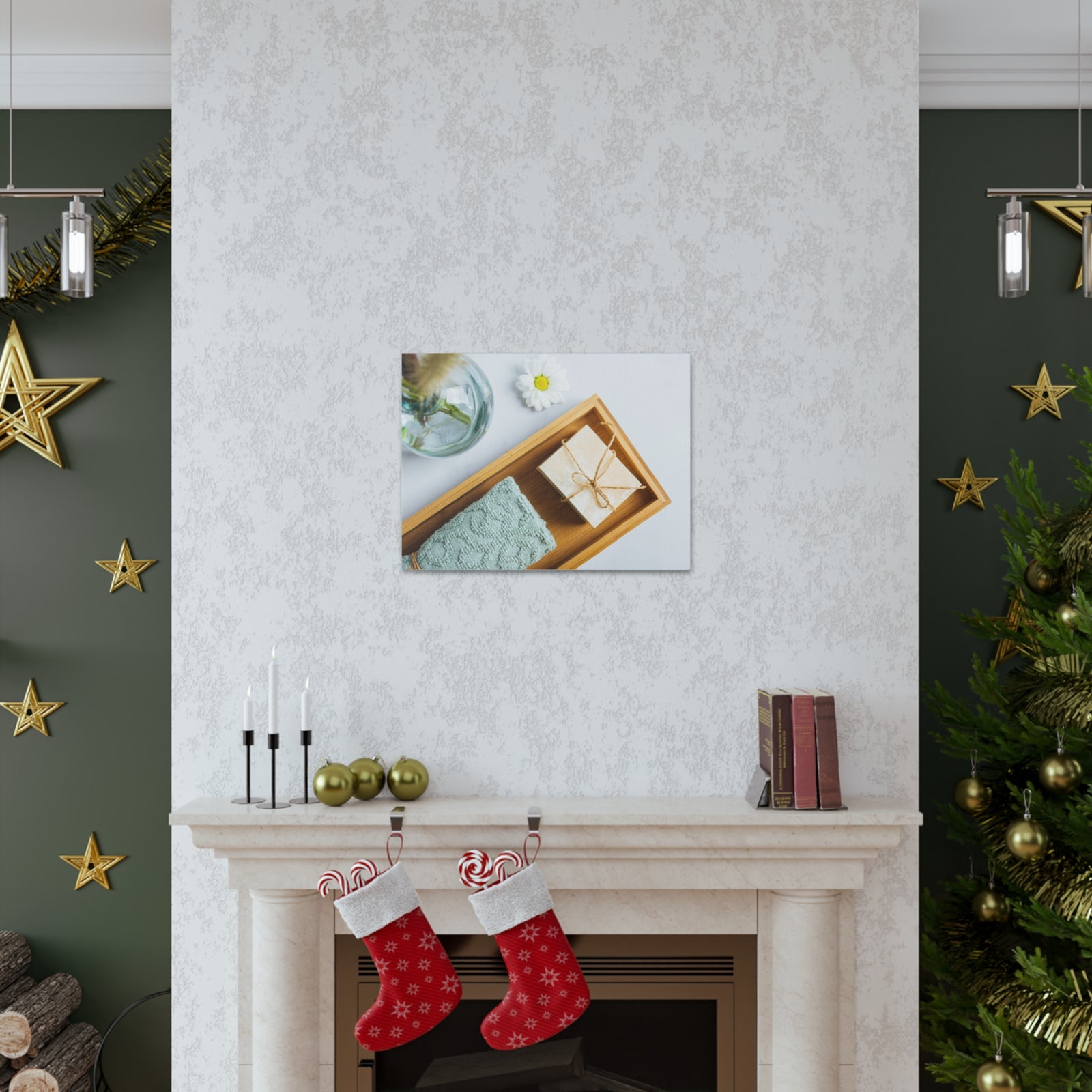 Top View Bath Forest Floral Nature Photography Canvas Wall Art for Home Decor Ready-to-Hang-Express Your Love Gifts