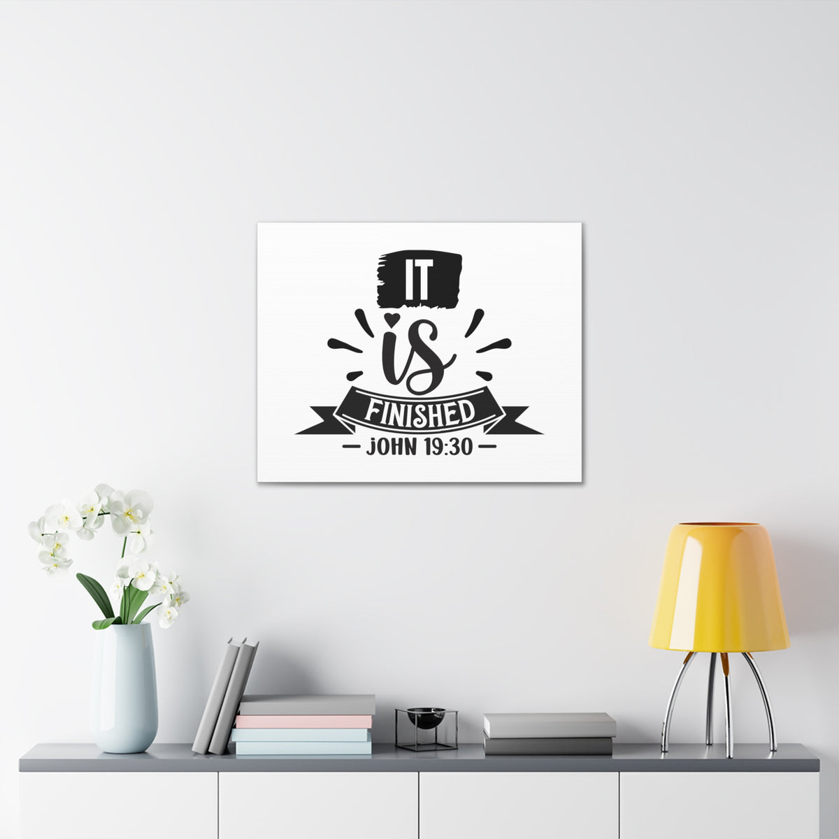 Scripture Walls John 19:30 It Is Finished Bible Verse Canvas Christian Wall Art Ready to Hang Unframed-Express Your Love Gifts