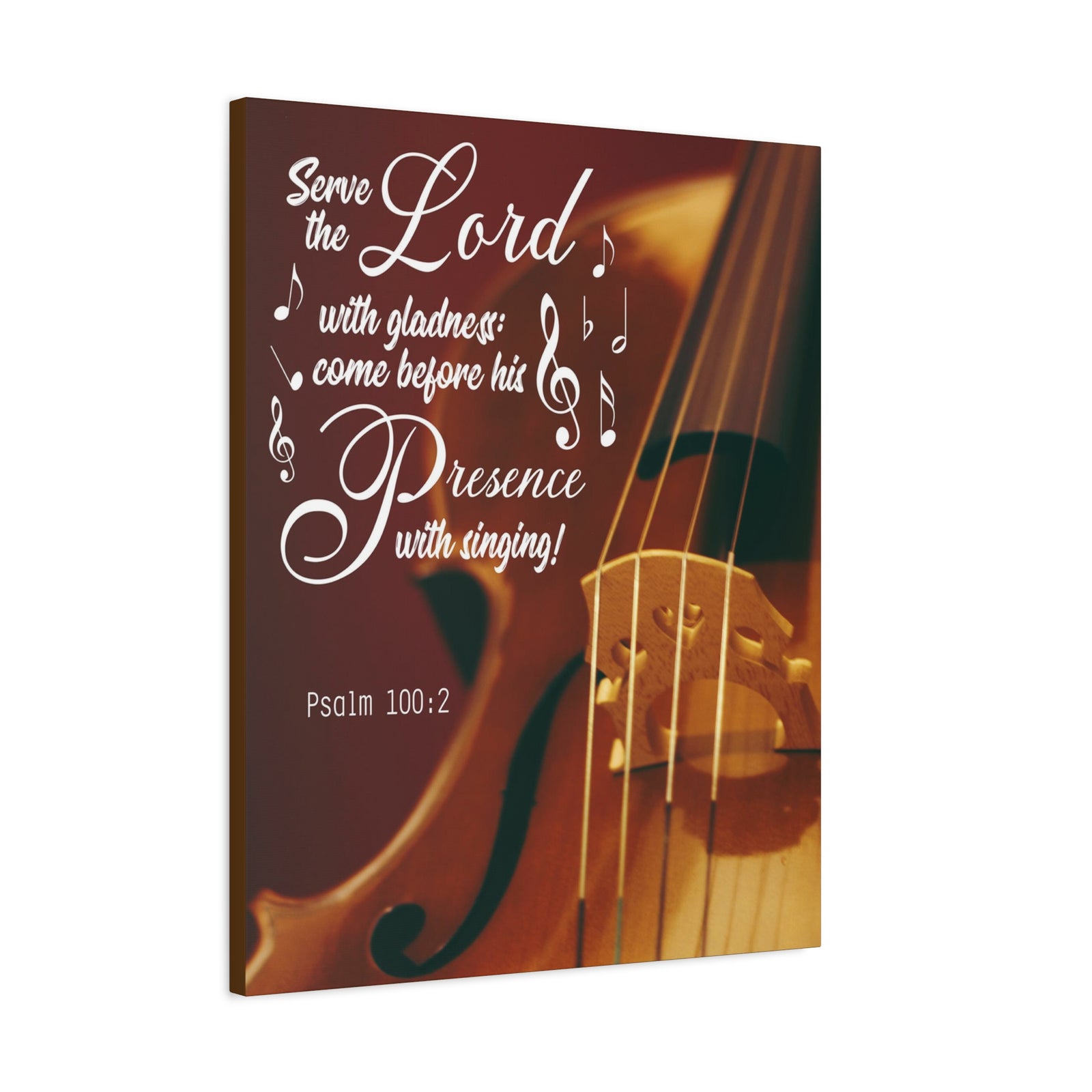 Scripture Canvas Serve the Lord With Gladness Psalm 100:2 Christian Wall Art Bible Verse Print Ready to Hang-Express Your Love Gifts