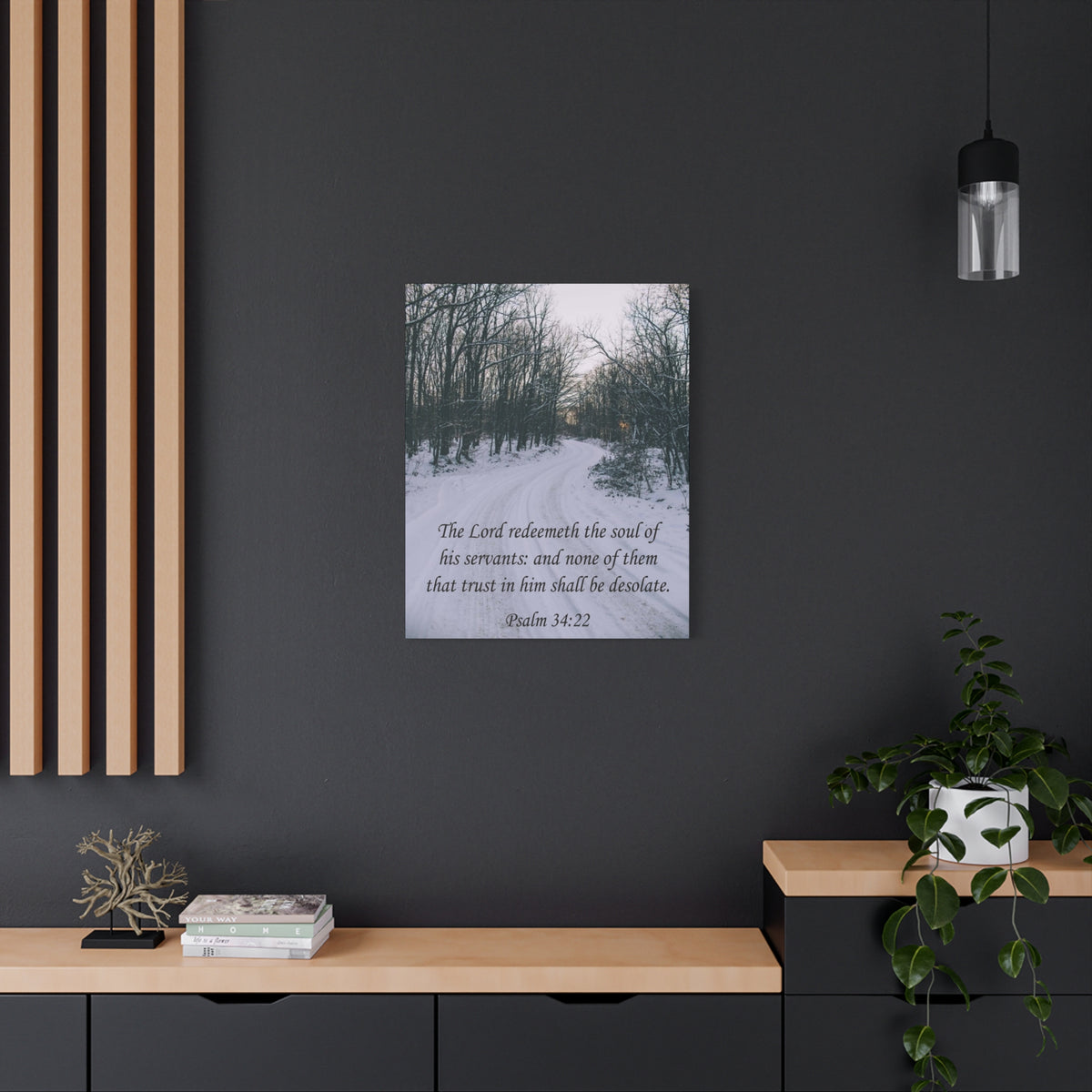 Bible Verse Canvas The Lord Redeemeth The Soul Psalm 34:22 Christian Home Décor Wall Art Scripture Ready to Hang Faith Print-Express Your Love Gifts