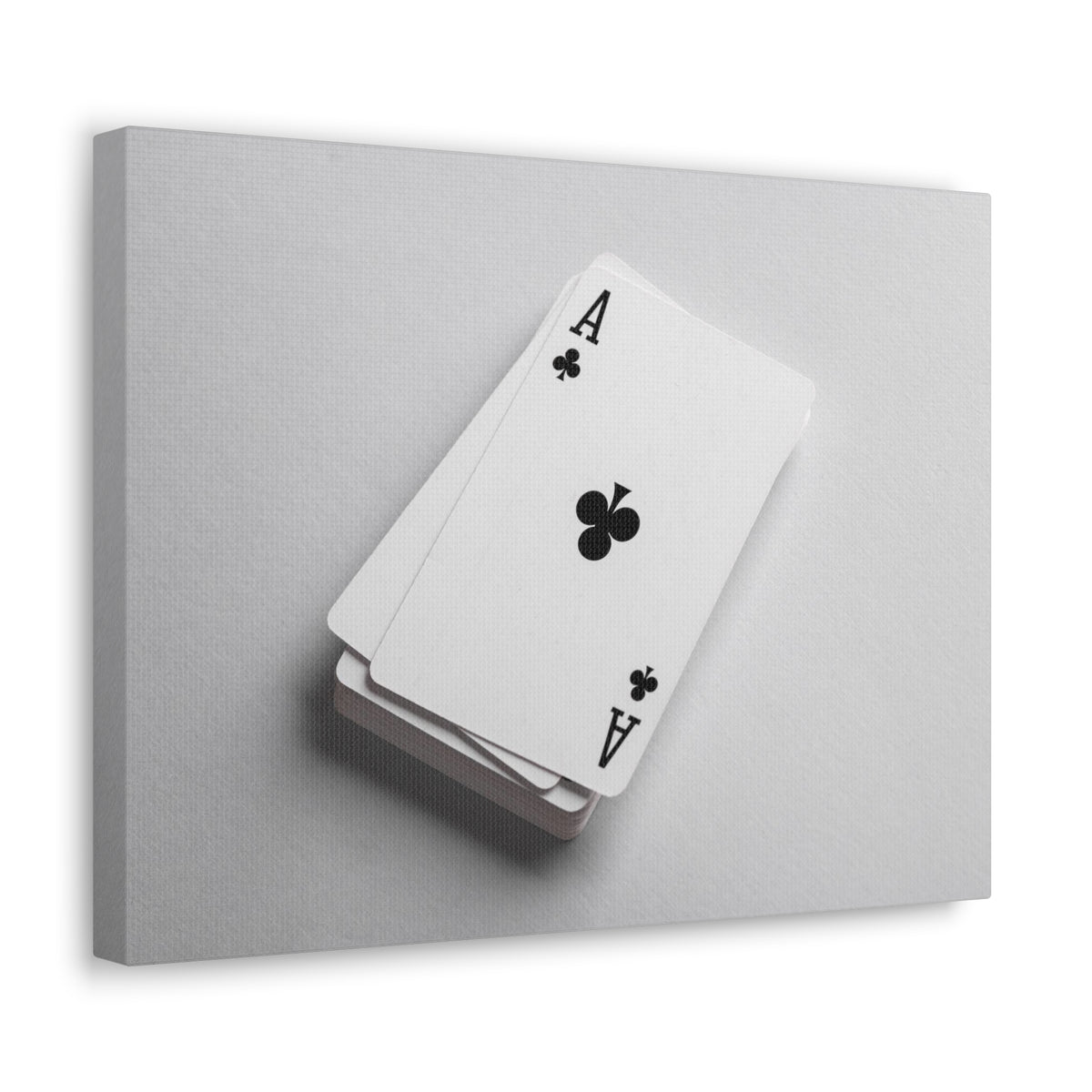 Ace of Clubs On A Playing Card Stack Playing Card Canvas Wall Art for Home Decor Ready-to-Hang-Express Your Love Gifts