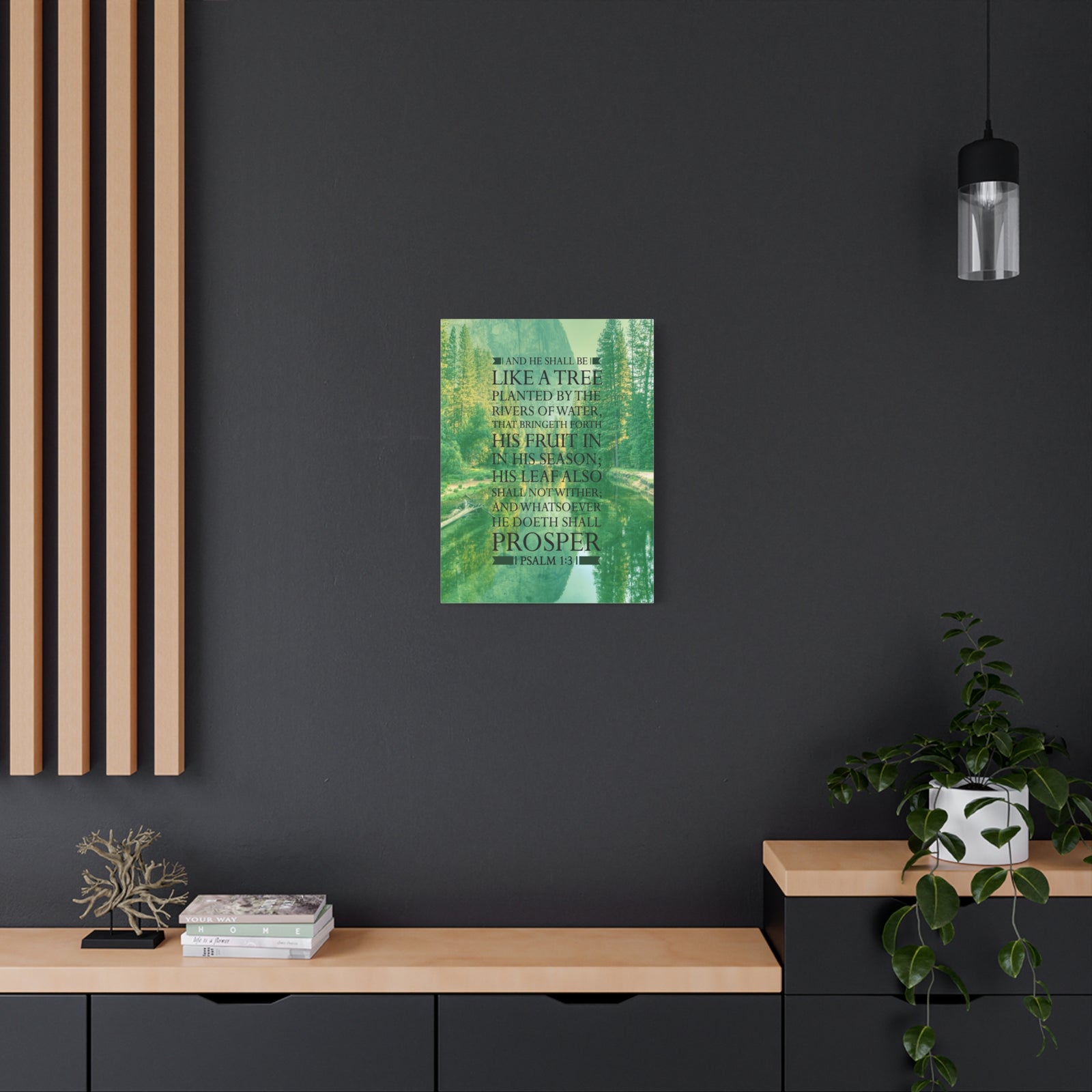 Scripture Canvas Like a Tree Psalm 1:3 Christian Wall Art Bible Verse Print Ready to Hang-Express Your Love Gifts