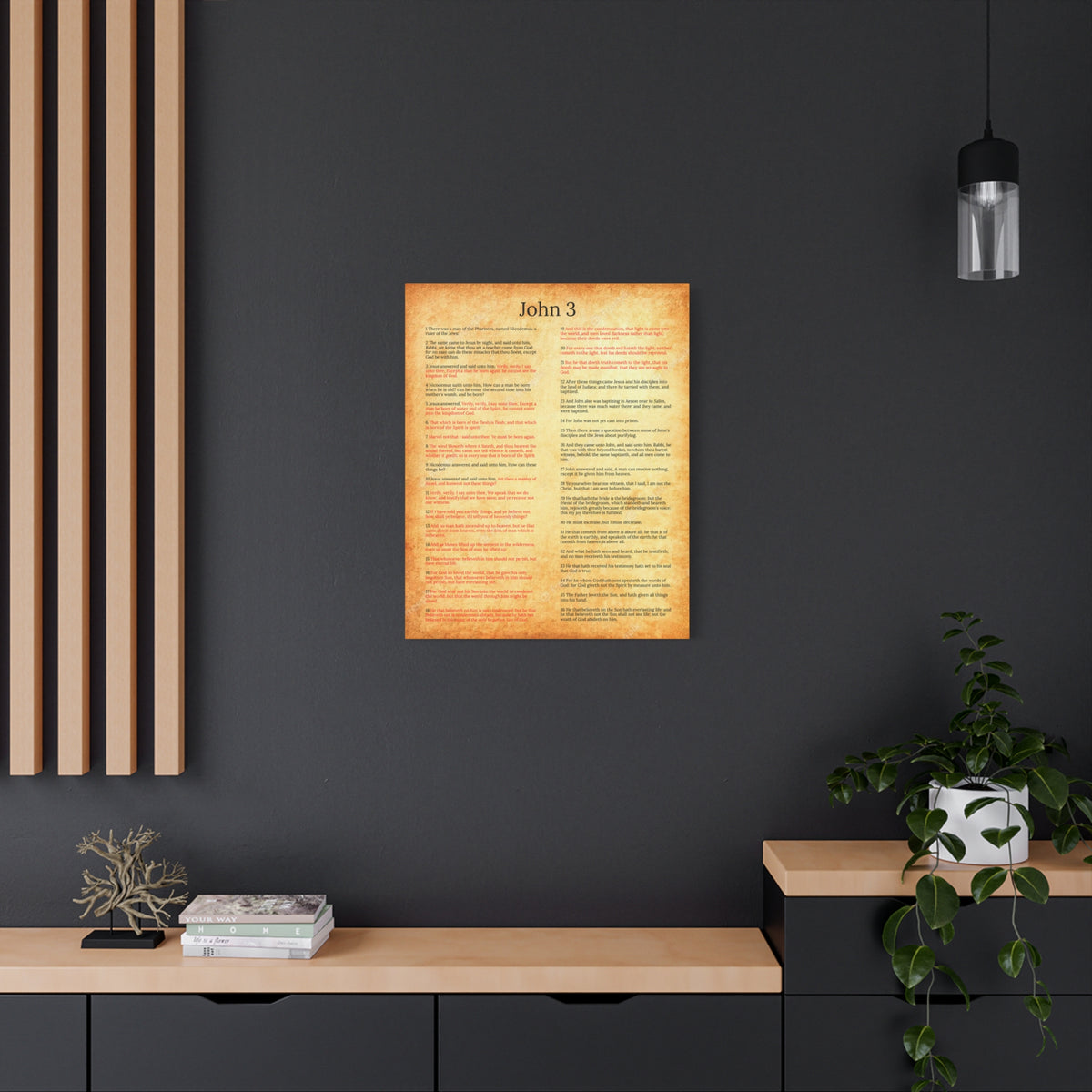 Scripture Walls John 3 Jesus and Nicodemus Gold Christian Wall Art Print Ready to Hang Unframed-Express Your Love Gifts