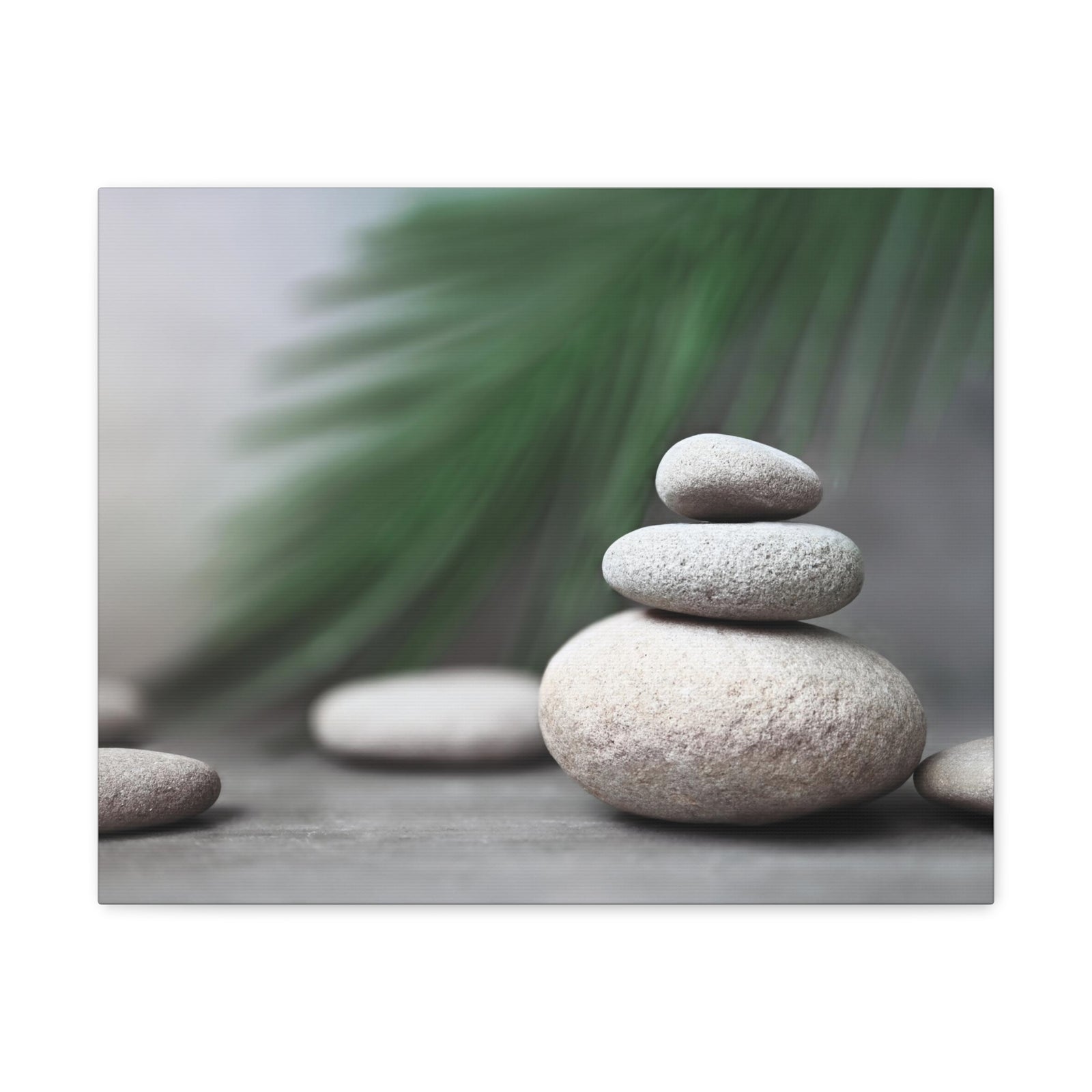 Spa Stones with Palm Forest Floral Nature Photography Canvas Wall Art for Home Decor Ready-to-Hang-Express Your Love Gifts