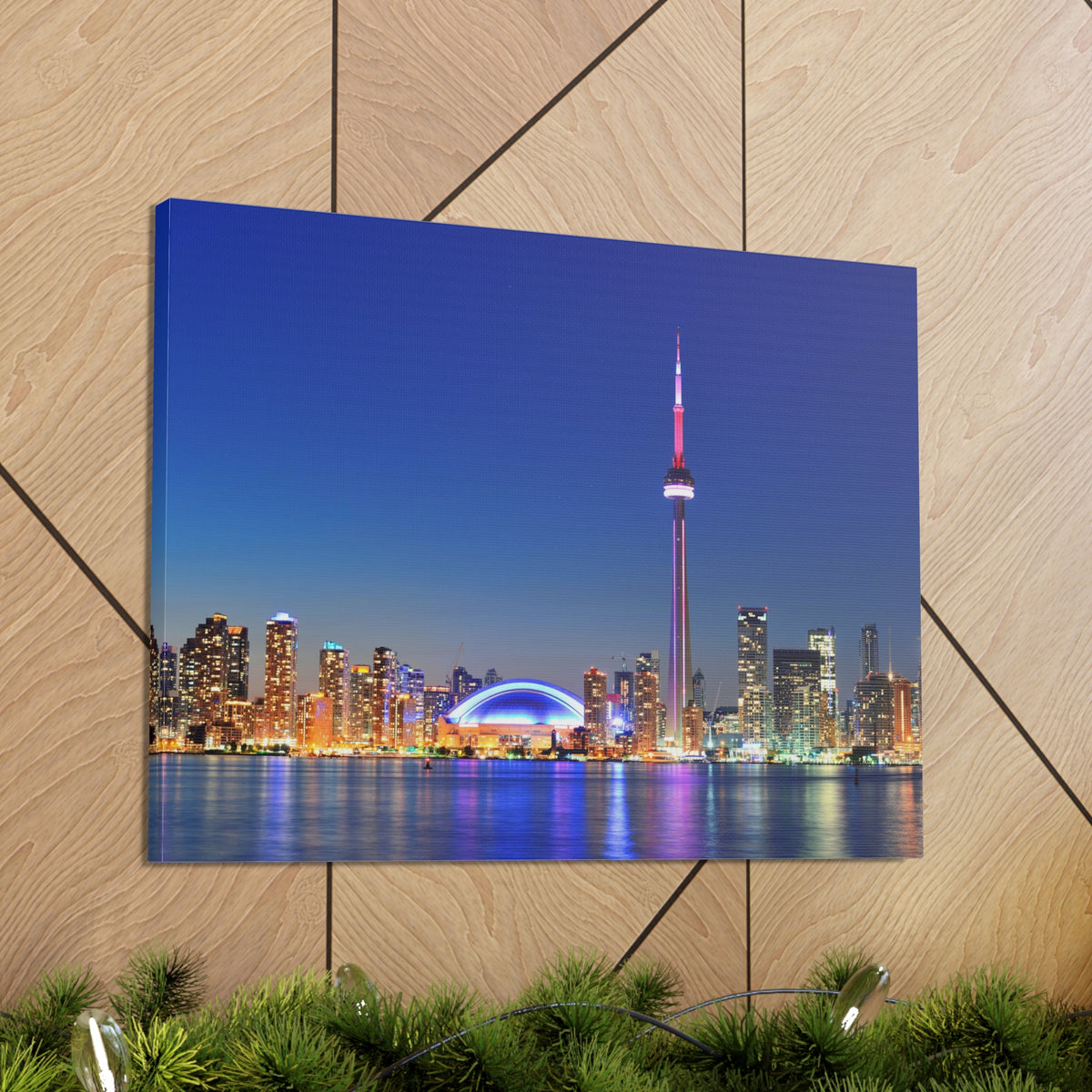 Toronto Night Skyline Canvas Artwork High-Quality Breathtaking Stunning Cityscape for Home Decor Ready to Hang-Express Your Love Gifts