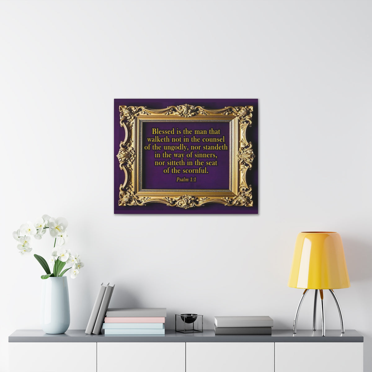 Scripture Walls Psalm 1:1 KJV Bible Verse Canvas Christian Wall Art Ready to Hang Unframed-Express Your Love Gifts