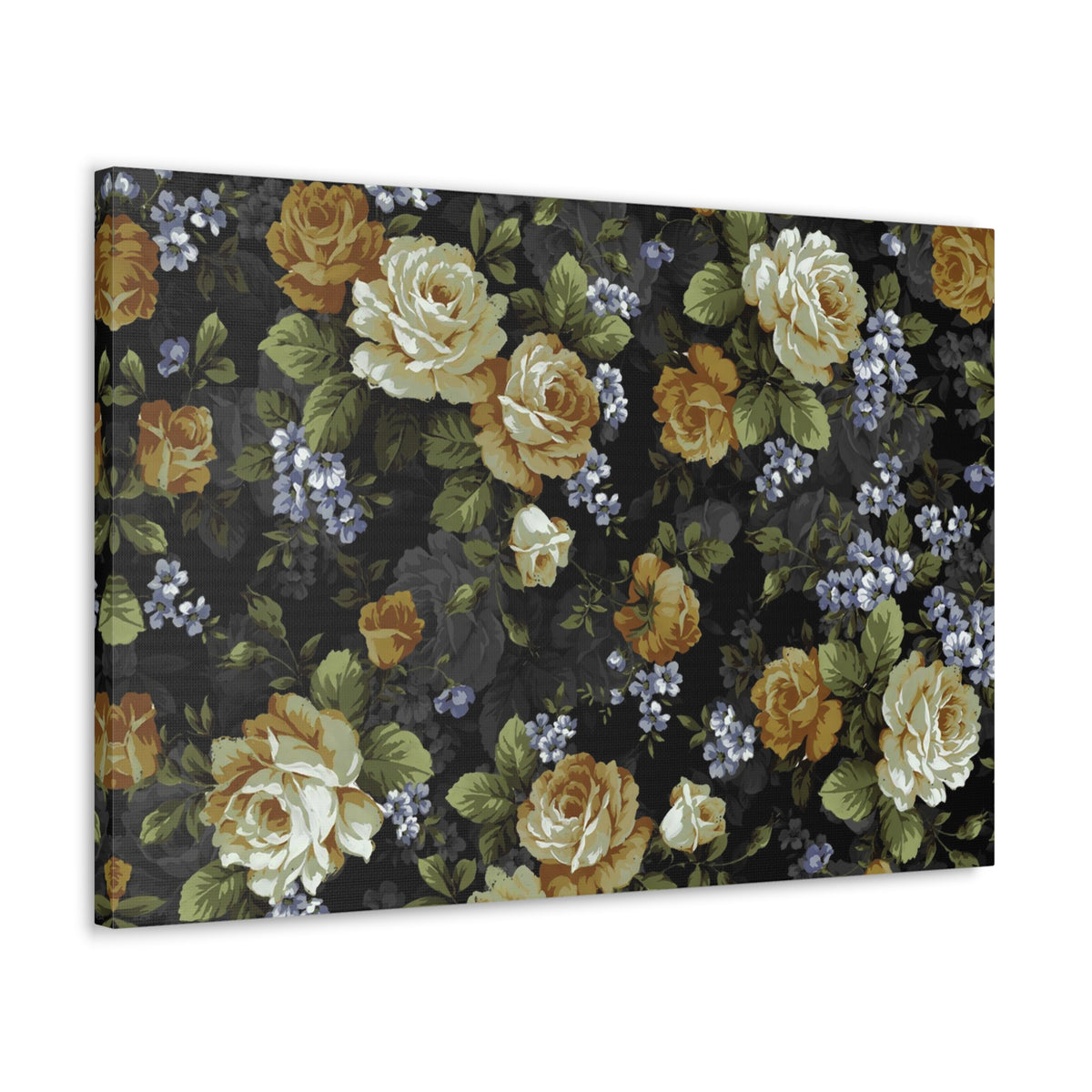Monochrome Rose And Gray Small Flowers Flower Canvas Wall Art for Home Decor Ready-to-Hang-Express Your Love Gifts