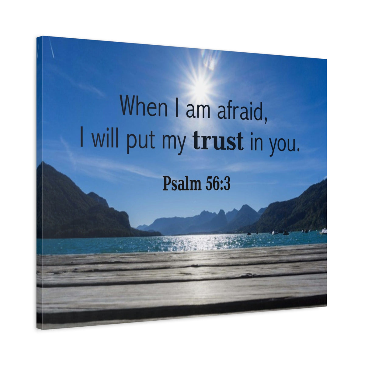 Scripture Canvas Trust Psalm 56:3 Christian Wall Art Bible Verse Print Ready to Hang-Express Your Love Gifts