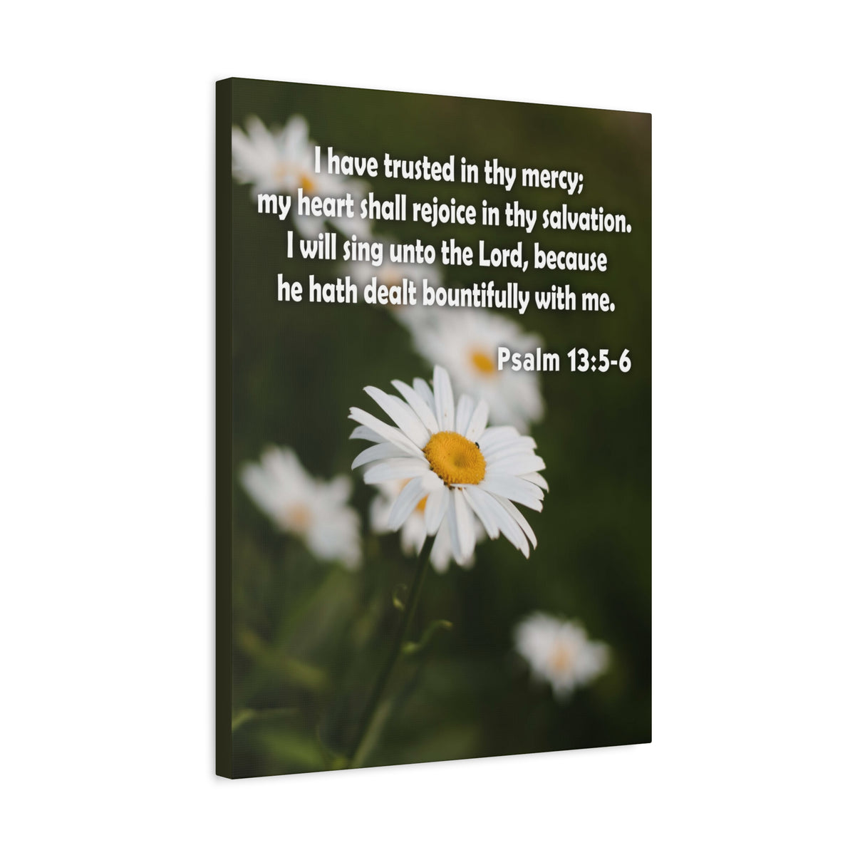Scripture Canvas Rejoice in Thy Salvation Psalm 13:5-6 Christian Wall Art Bible Verse Print Ready to Hang-Express Your Love Gifts