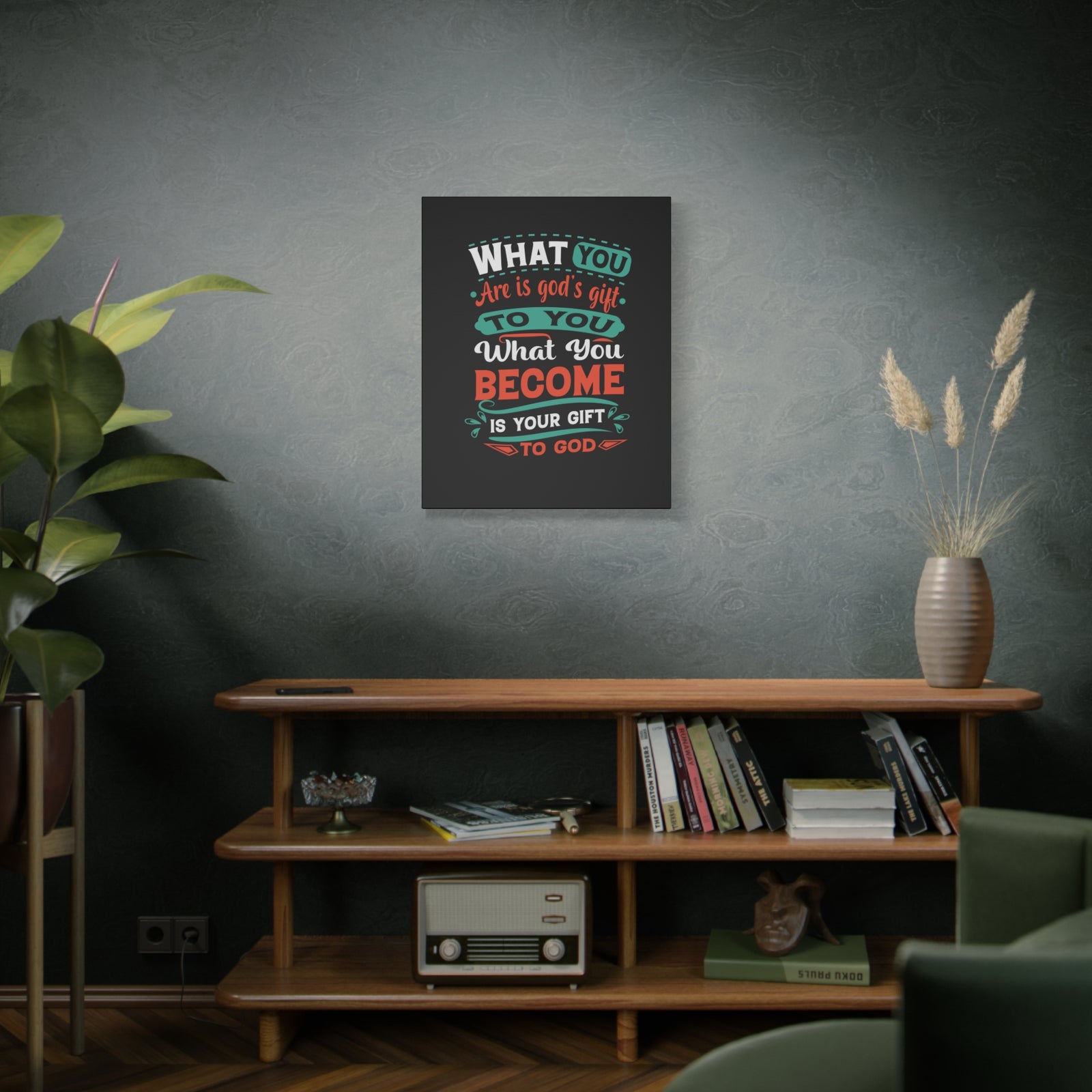 Scripture Canvas God's Gift Psalm 139:13 Black Christian Wall Art Bible Verse Print Ready to Hang-Express Your Love Gifts