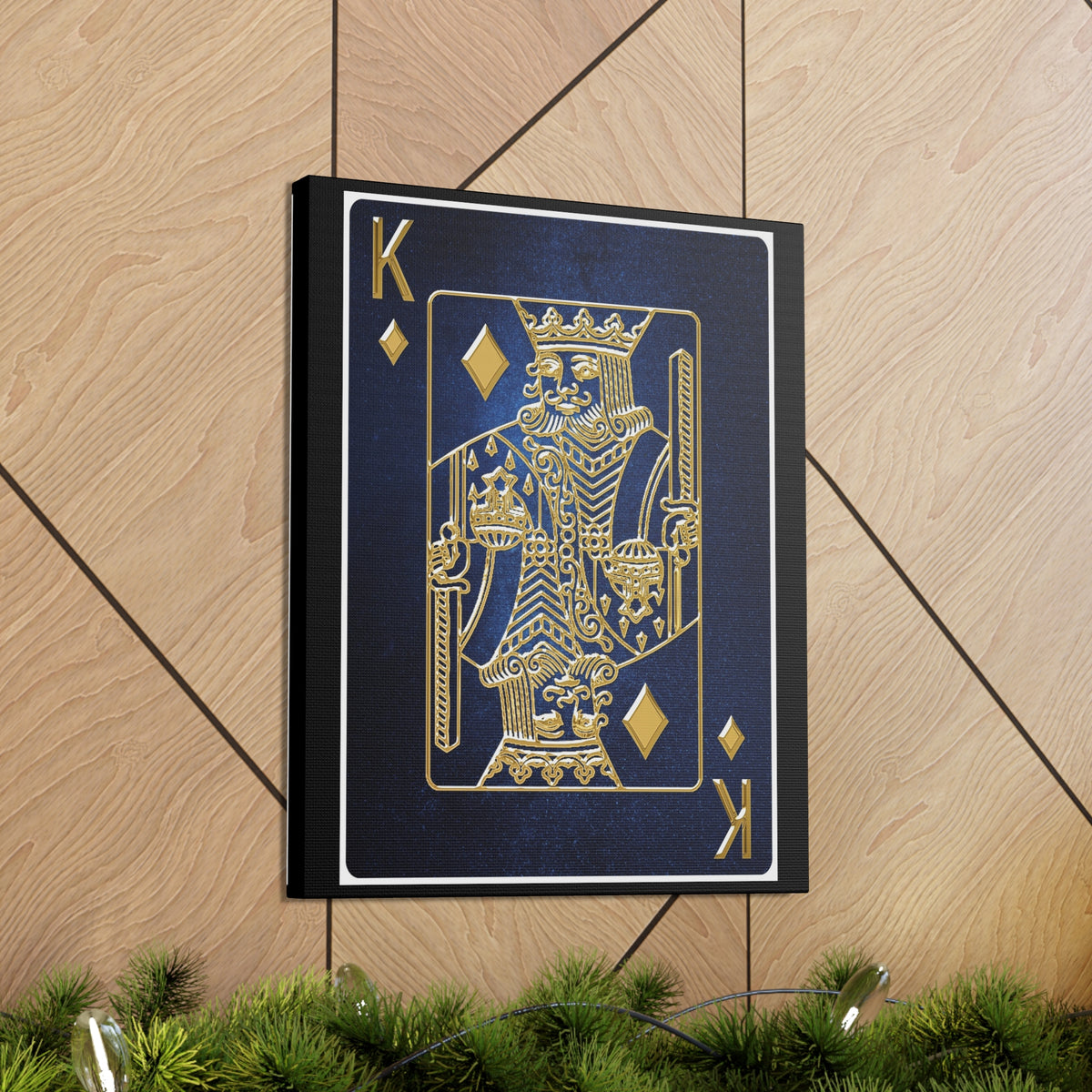 King Of Diamonds Space Background Playing Card Canvas Wall Art for Home Decor Ready-to-Hang-Express Your Love Gifts