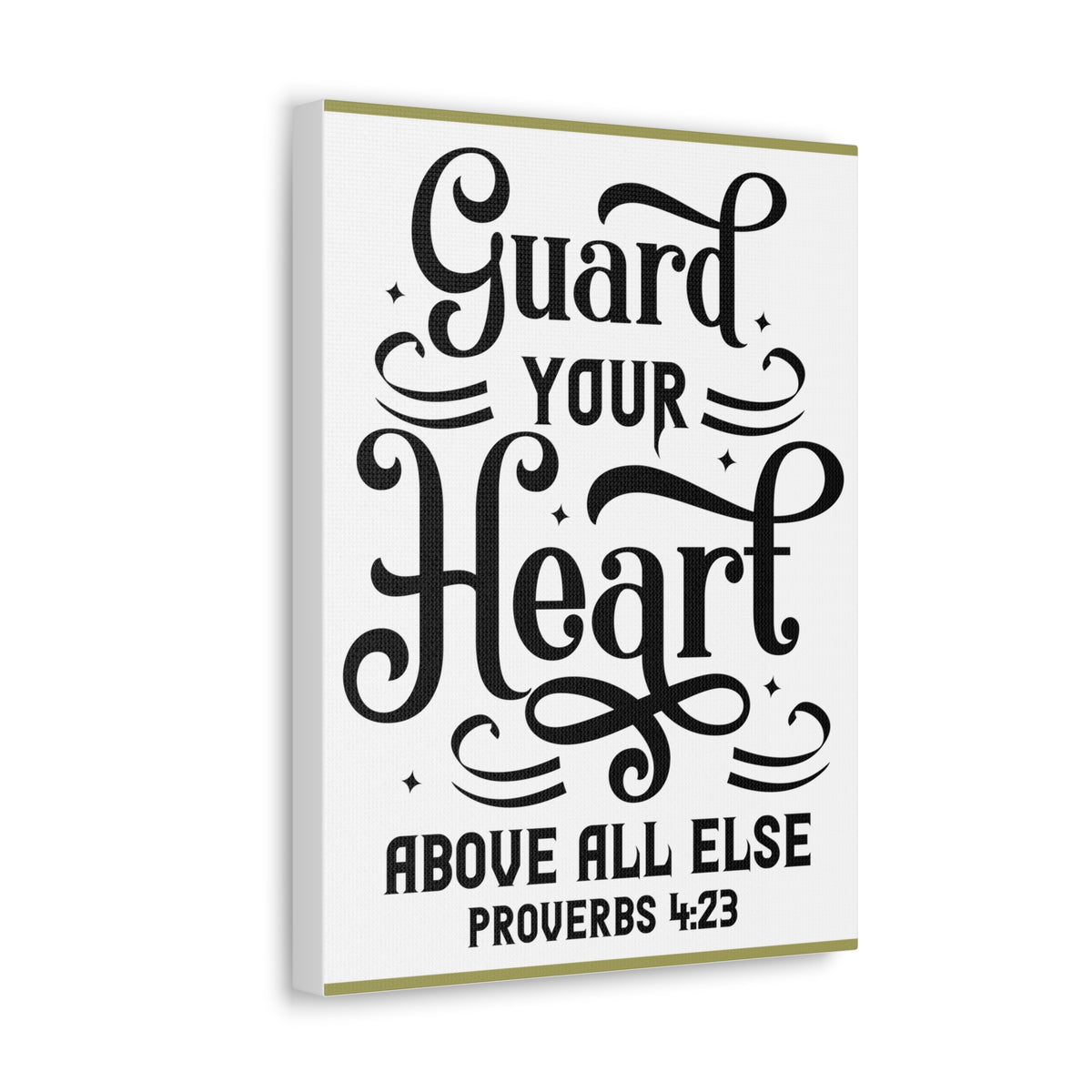 Scripture Canvas Guard Your Heart Above All Else Proverbs 4:23 Christian Wall Art Bible Verse Print Ready To Hang-Express Your Love Gifts