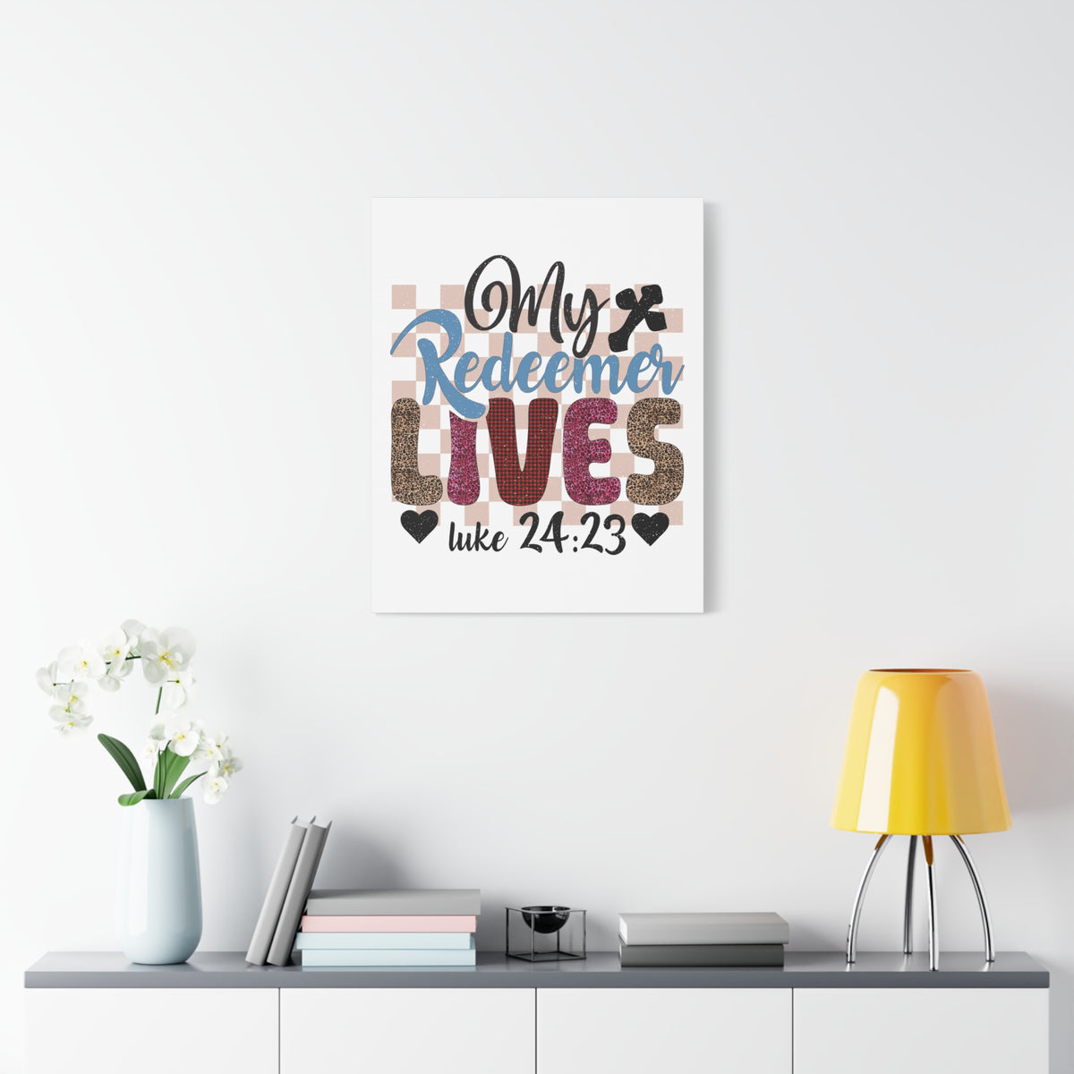 Scripture Walls Luke 24:23 My Redeemer Lives Bible Verse Canvas Christian Wall Art Ready to Hang Unframed-Express Your Love Gifts