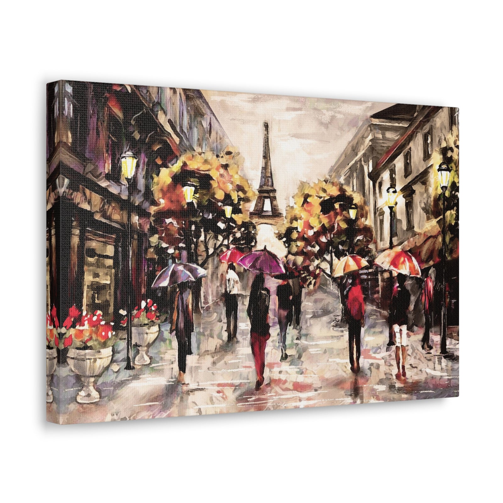 Paris Urban People Walking France Canvas Artwork High-Quality Breathtaking French City for Home Decor Ready to Hang-Express Your Love Gifts