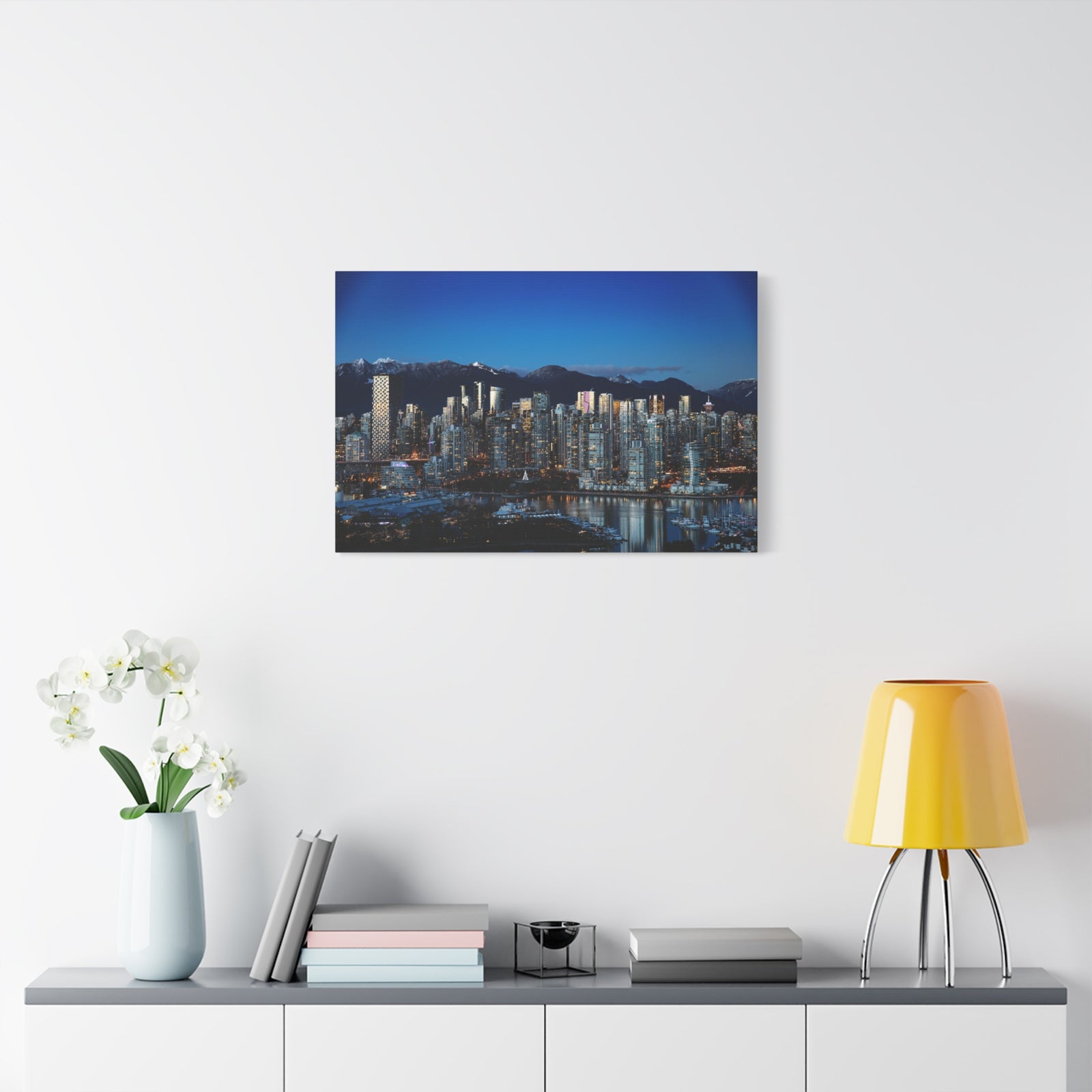 Vancouver Night Skyline Canvas Artwork High-Quality Breathtaking Stunning Cityscape for Home Decor Ready to Hang-Express Your Love Gifts