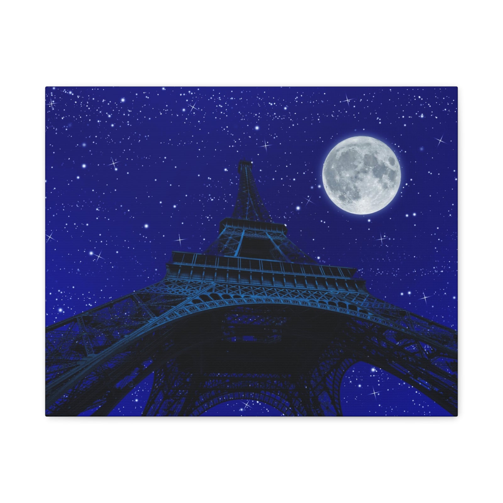 Paris Under Moonlight France Canvas Artwork High-Quality Breathtaking French City for Home Decor Ready to Hang-Express Your Love Gifts