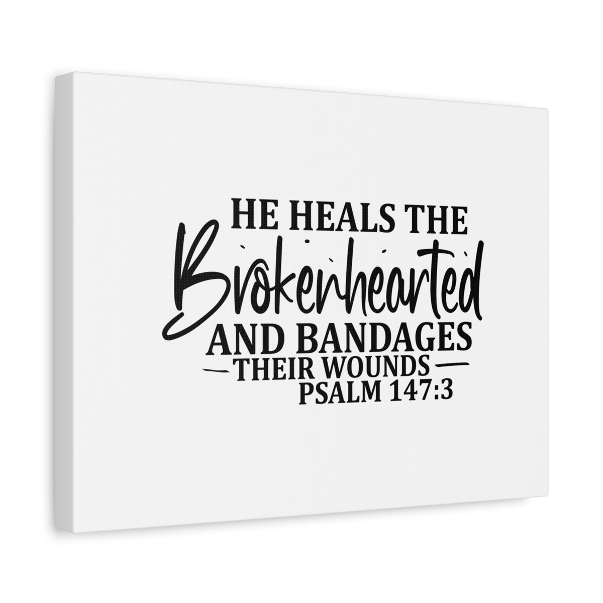 Scripture Canvas Bandages Their Wounds Psalm 147:3 Christian Wall Art Bible Verse Print Ready to Hang-Express Your Love Gifts