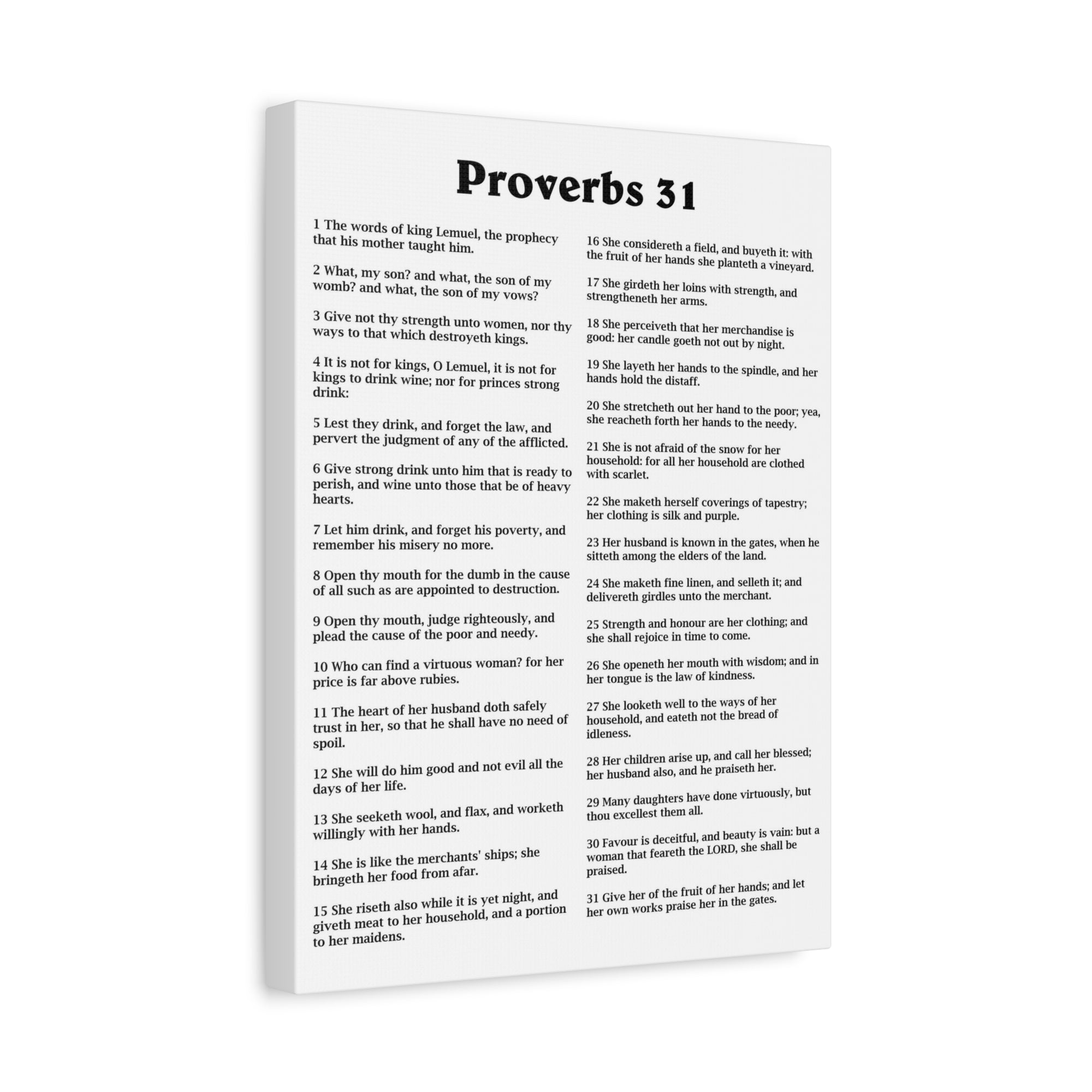 Proverbs 31 Matte Canvas Print — Stretched 1.25" Inspirational Scripture Wall Art-Express Your Love Gifts